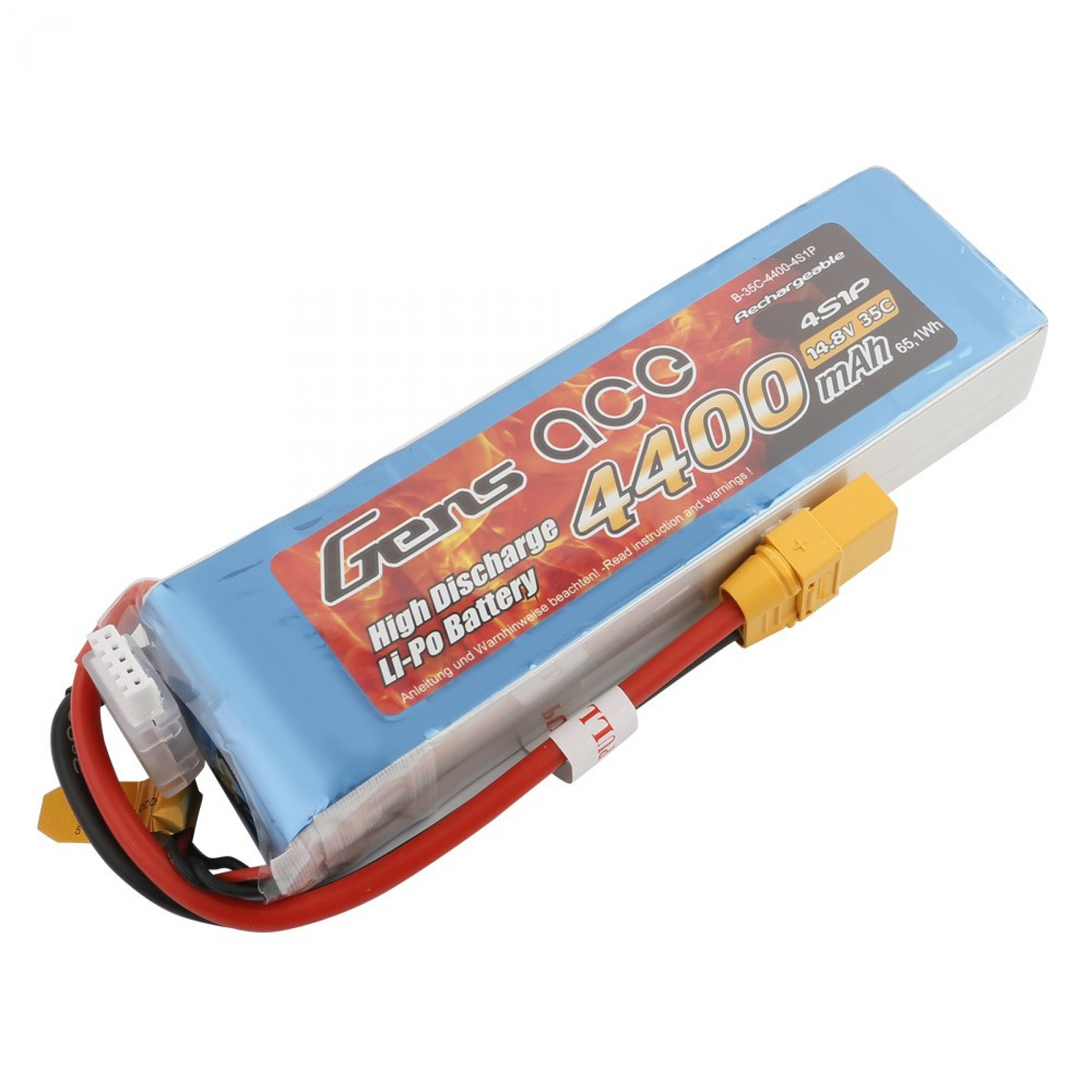 Grepow 4400mAh 14.8V 35C 4S1P Lipo Akku mit XT90 Stecker