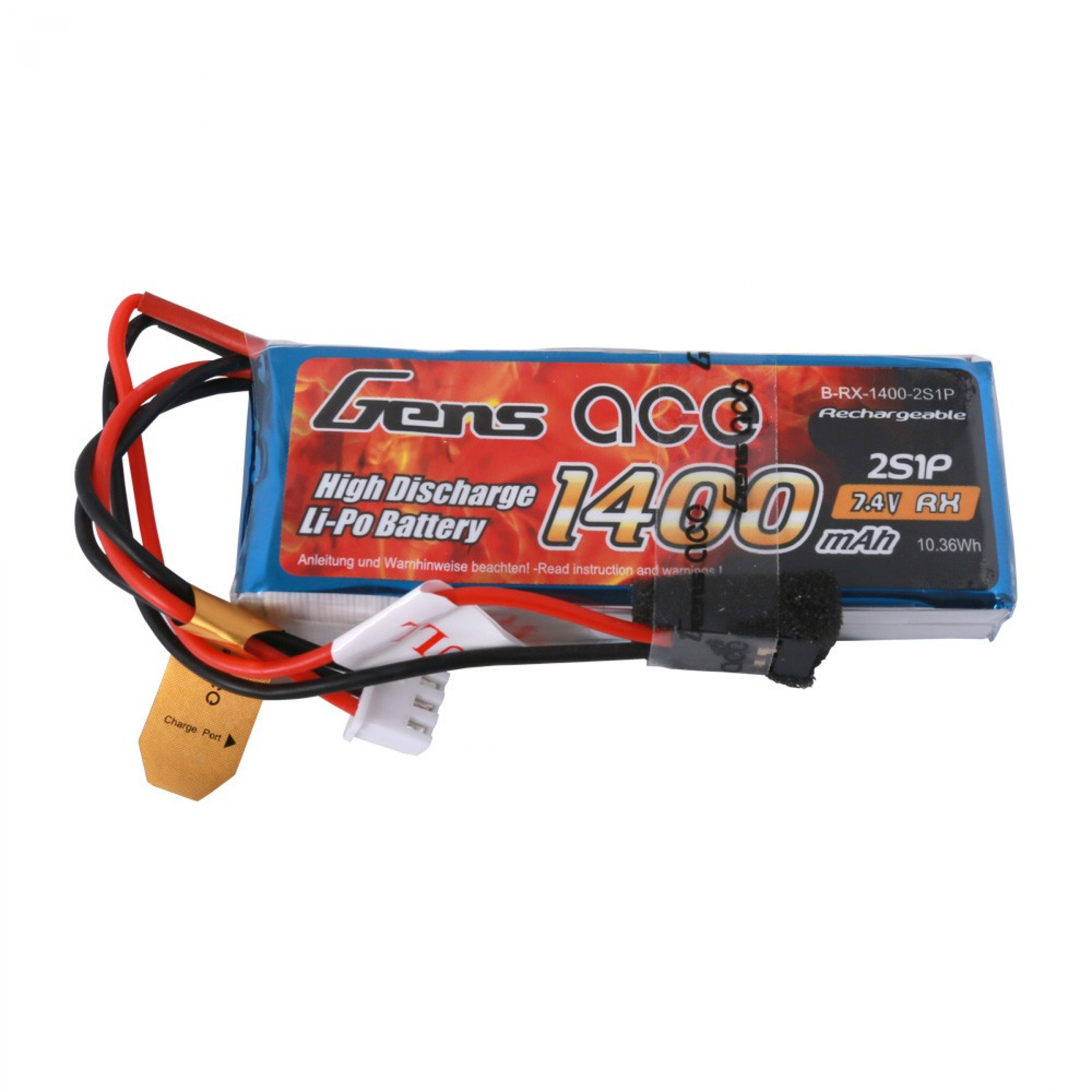 Grepow1400mAh 7.4V 2S1P Transmitter Lipo Battery Pack with JR-plug