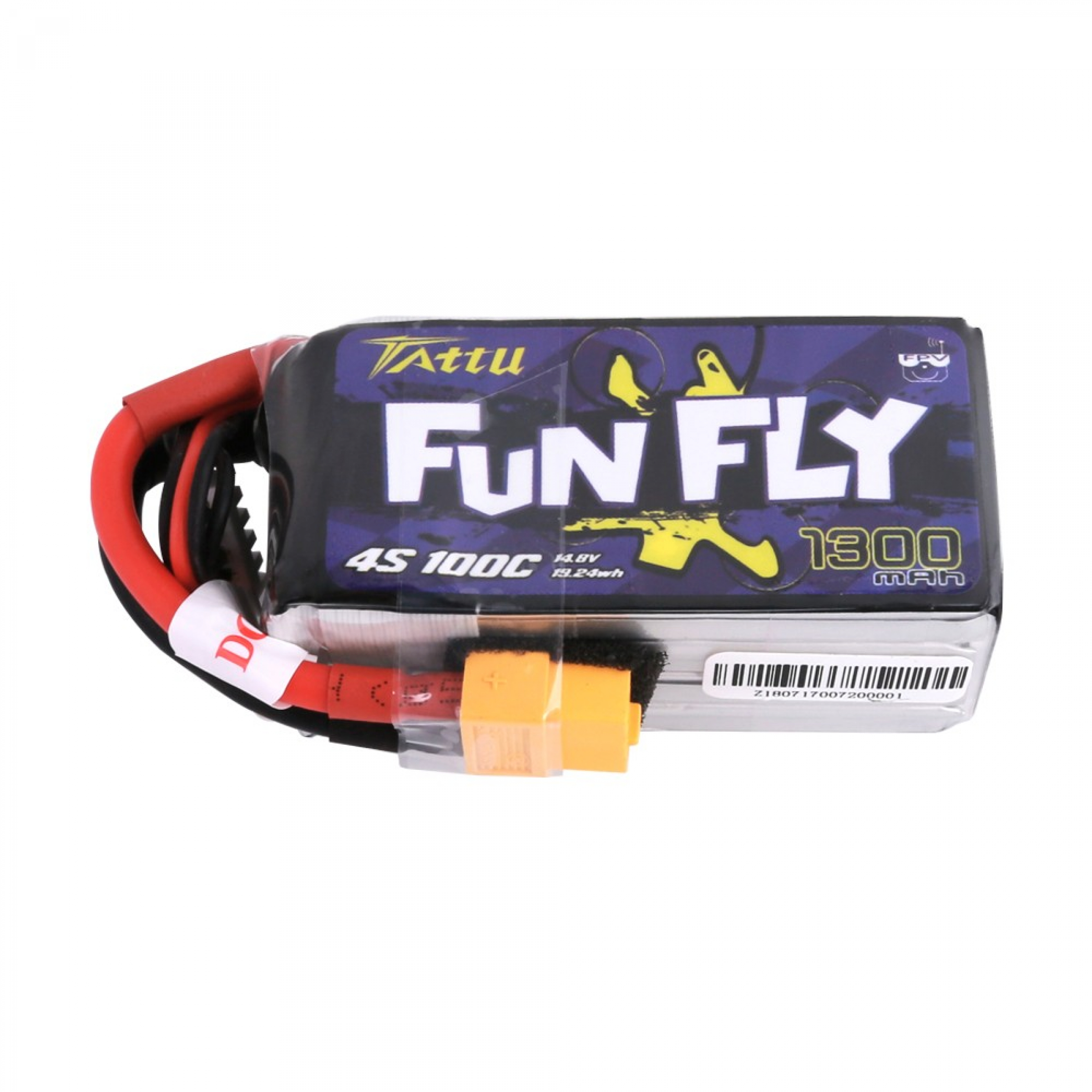 Tattu Funfly Series 1300mAh 14.8V 100C 4S1P Lipo Battery Pack with XT60 plug