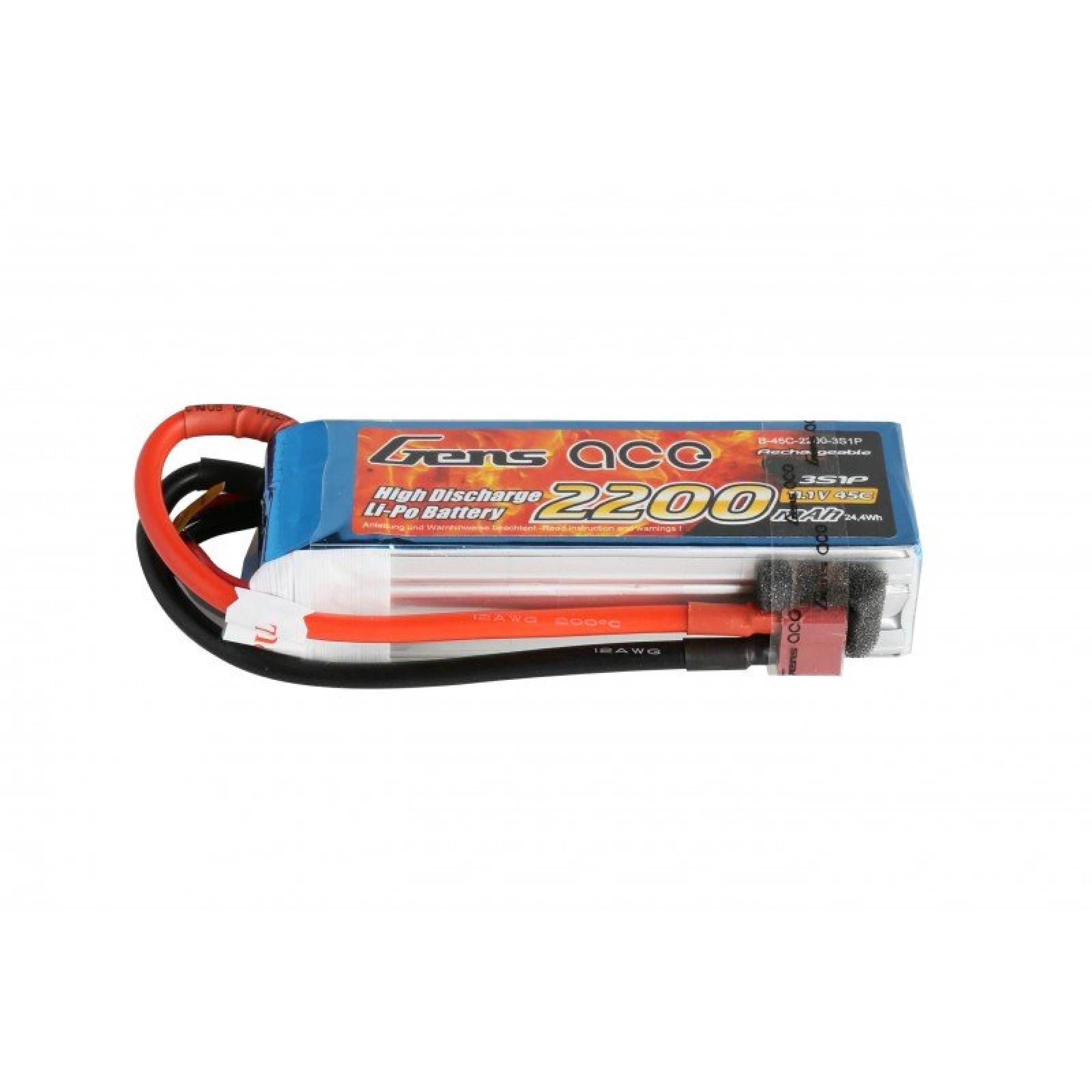Grepow 2200mAh 11.1V 45C 3S1P Lipo Akku mit XT60 Stecker