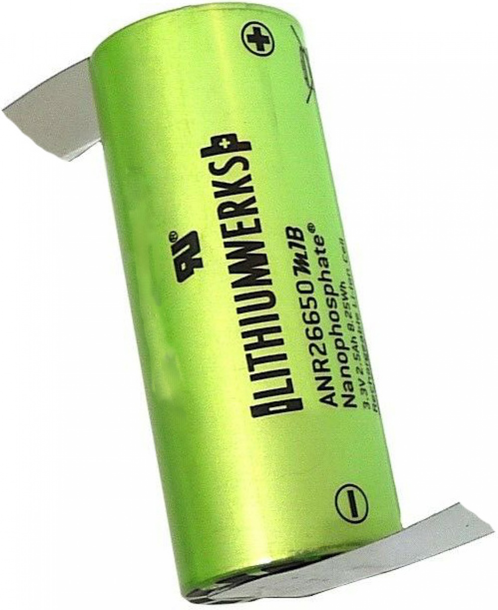 LITHIUMWERKS LiFePO4 ANR26650M1B Akku 3,3V 2,5 Ah 100er Bulk mit Z-Fahne