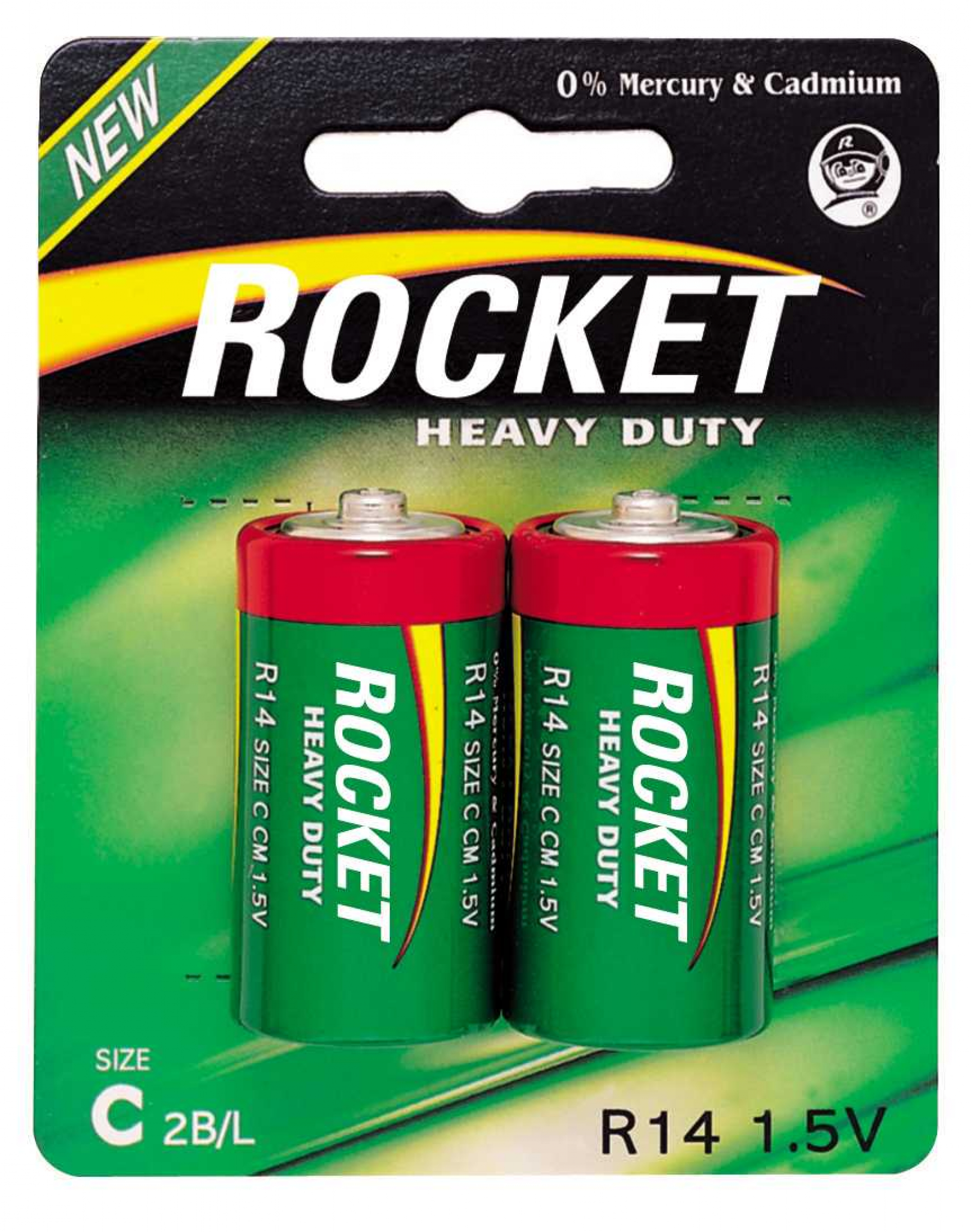 ROCKET Heavy Duty Green R14 C Baby 2er Blister