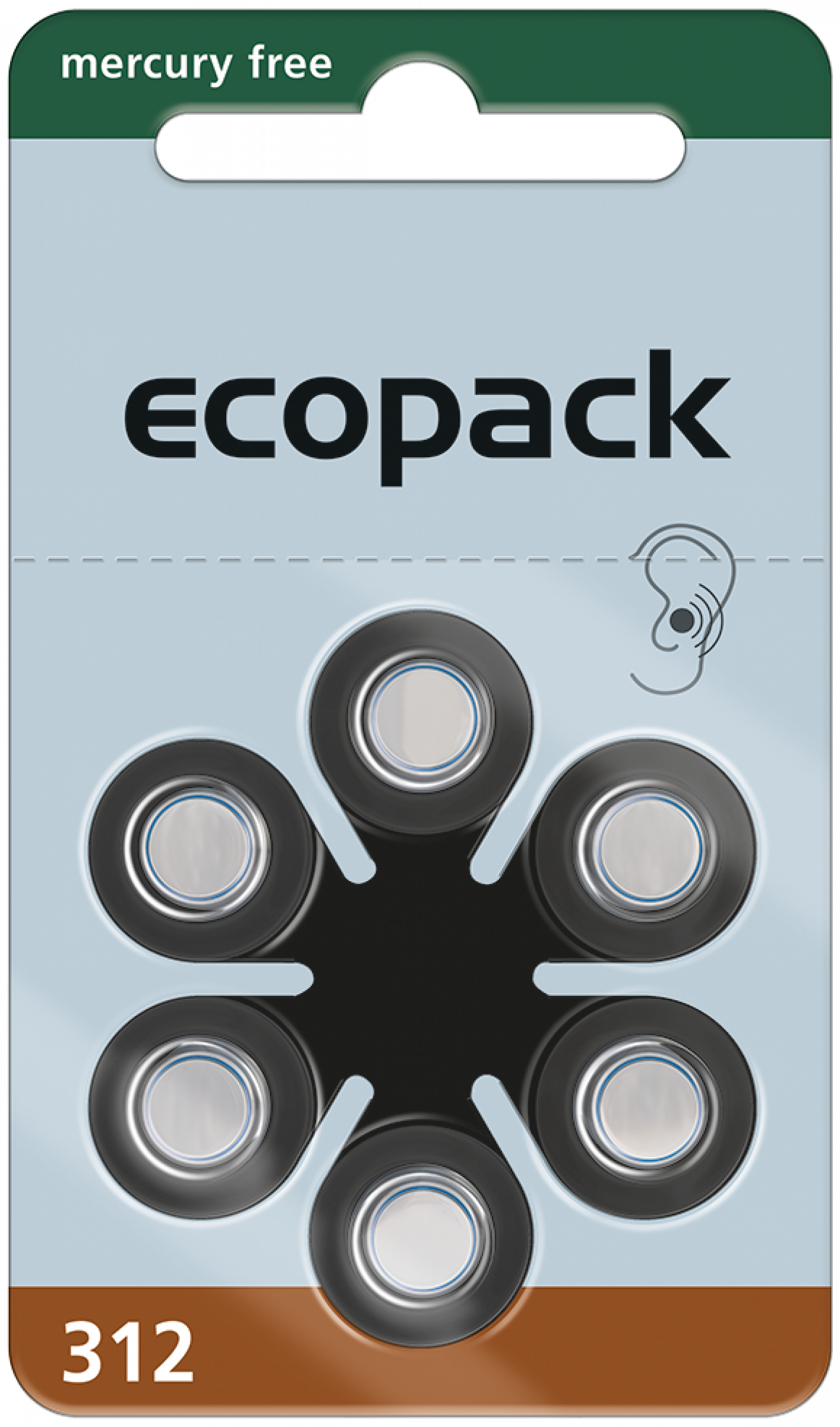 Varta Hörgerätebatterie Ecopack 312 - 6er Blister