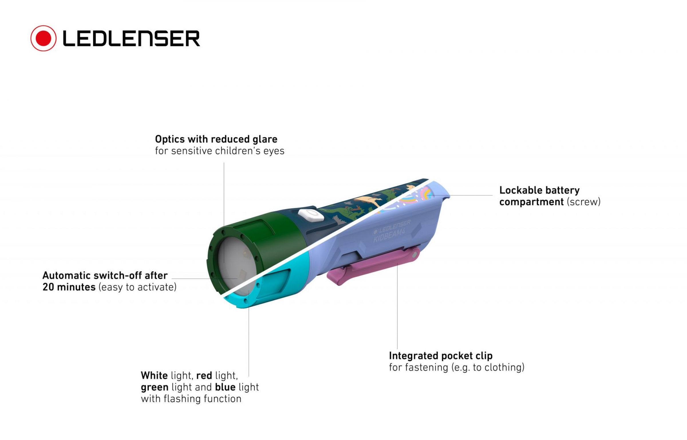 Led Lenser Kindertaschenlampe Kidbeam4 - lila