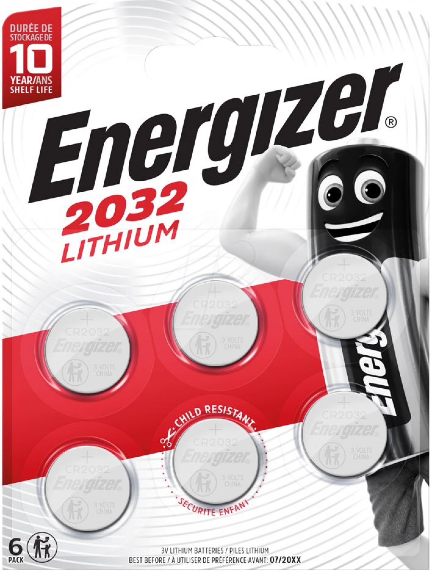 Energizer Lithium 3V CR2032 Knopfzelle 6er Blister