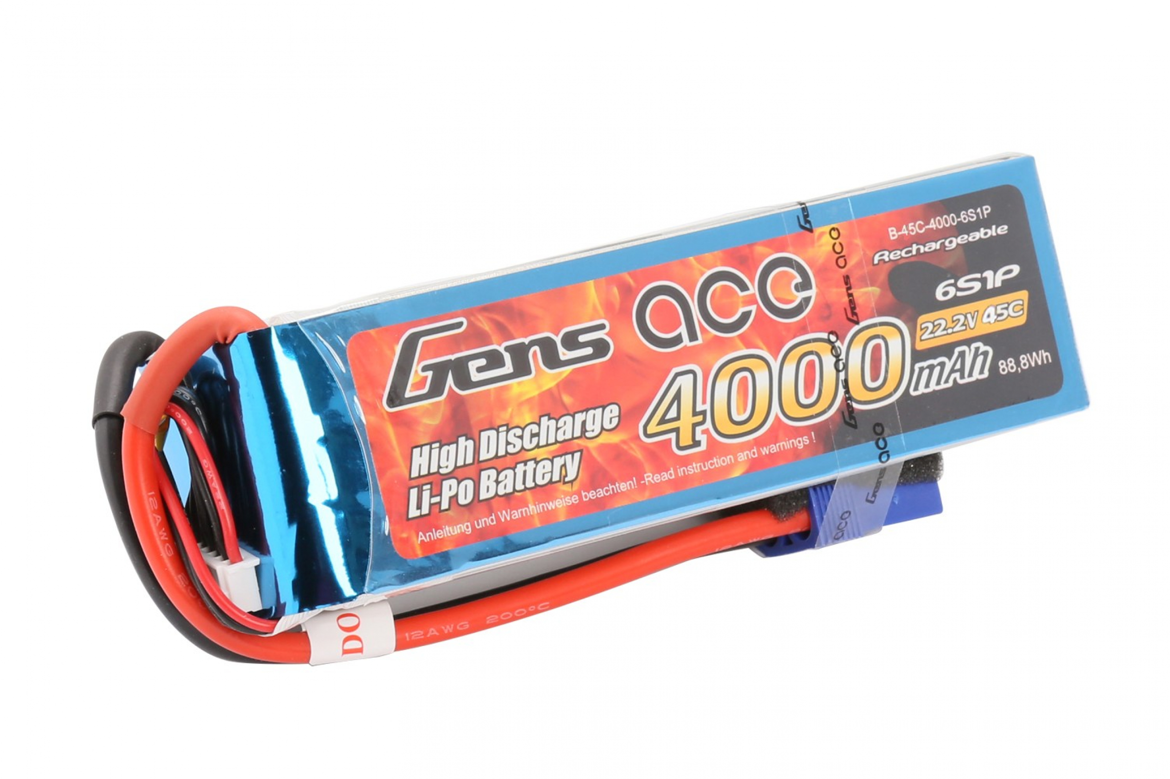 Grepow Lipo battery 6S 4000mah 22.2V 45C with EC5 plug