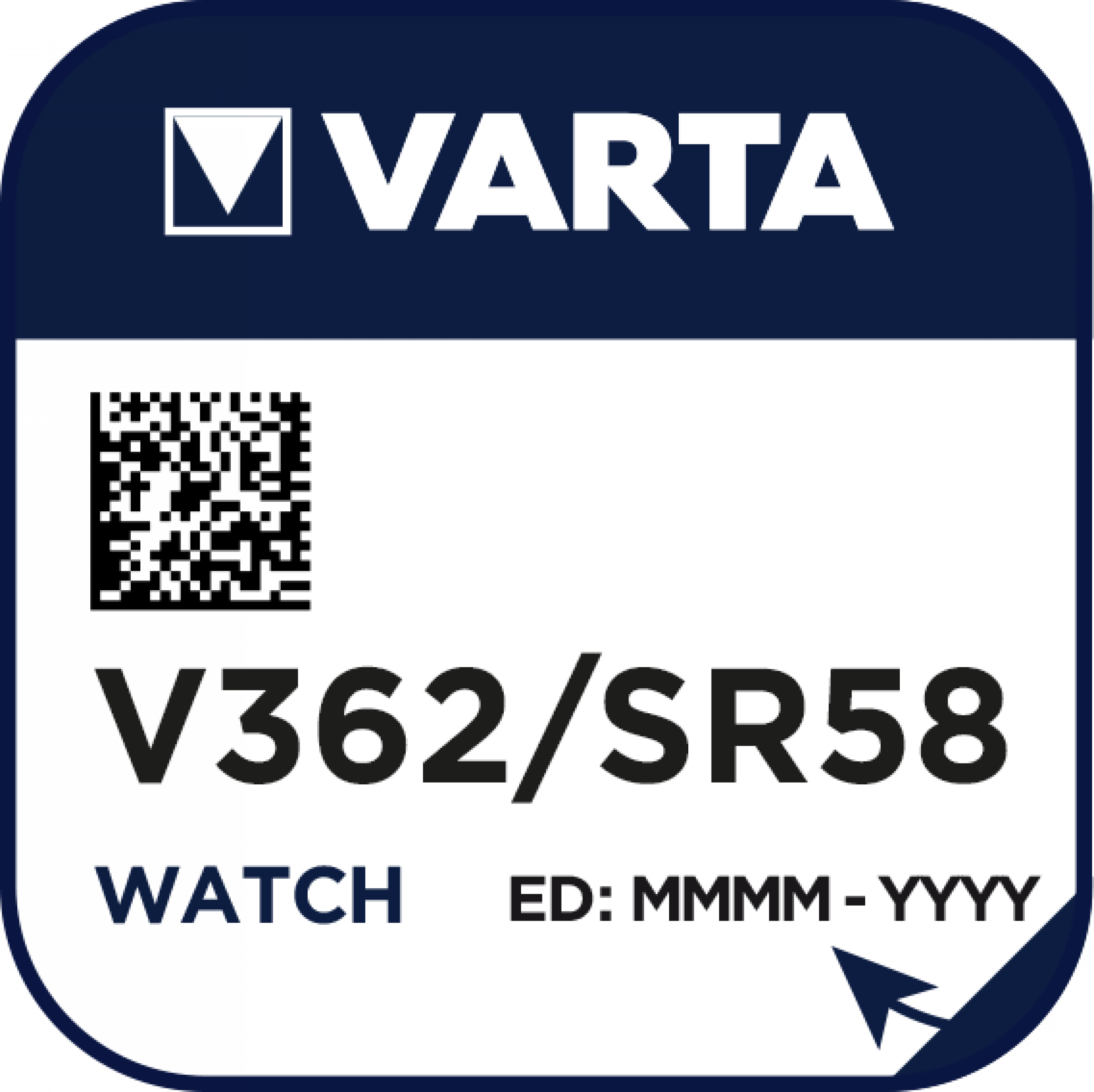 VARTA V362 SR58 Silberoxid Uhrenbatterie 1er Miniblister