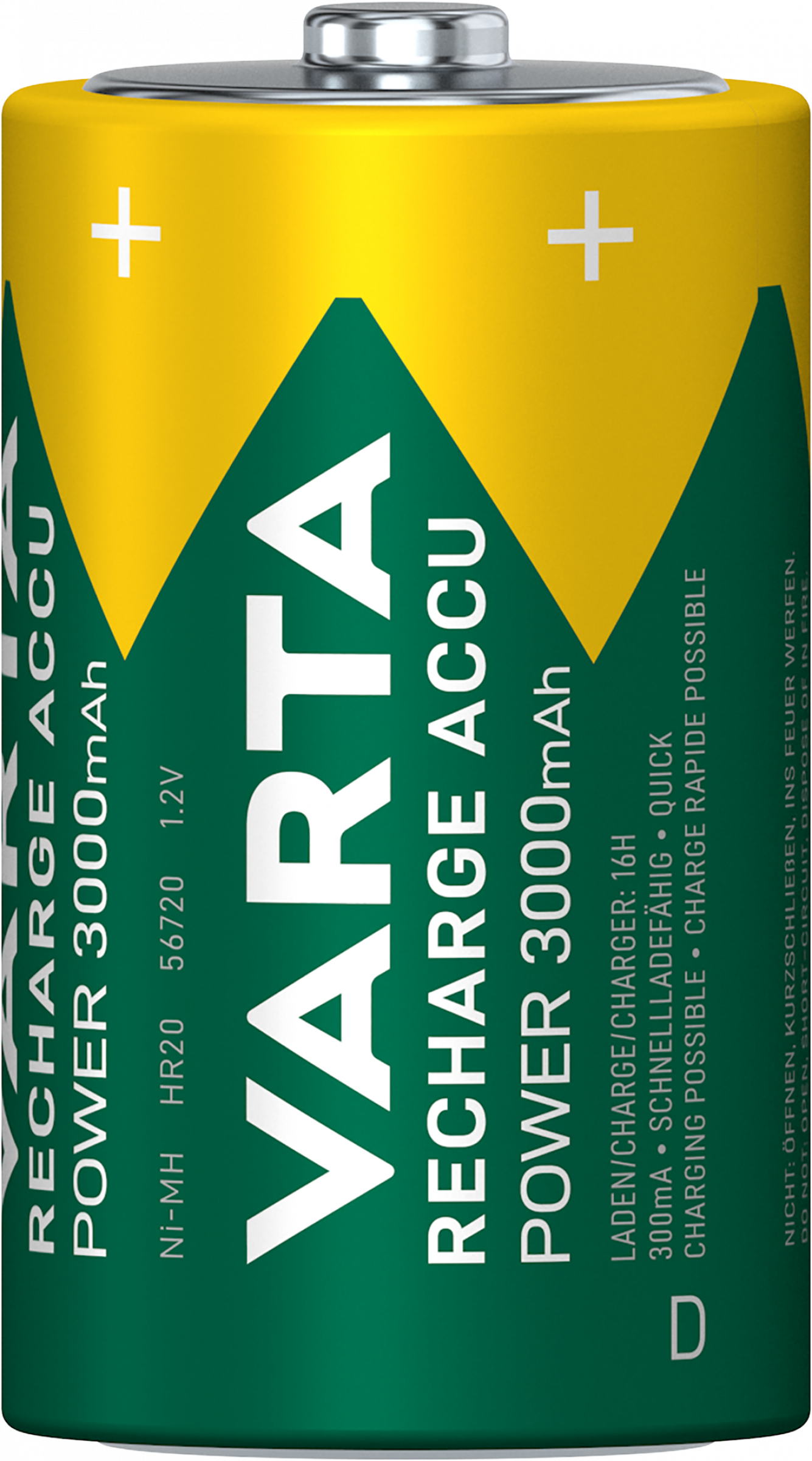 Varta Power Akku Mono D R2U 3000 mAh - 2er Blister