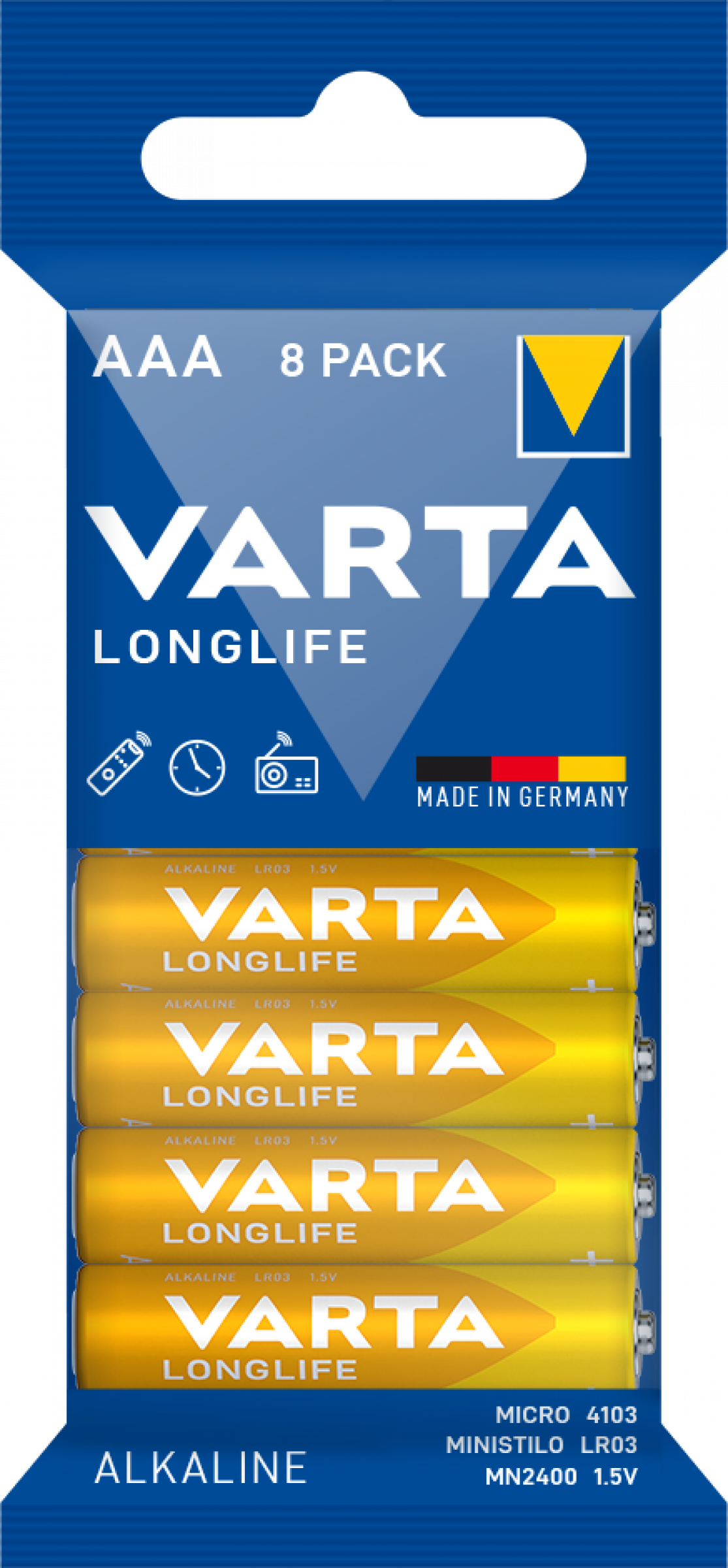 Varta Longlife Alkaline 4103-LR03-AAA-Micro - 8er Folienpack