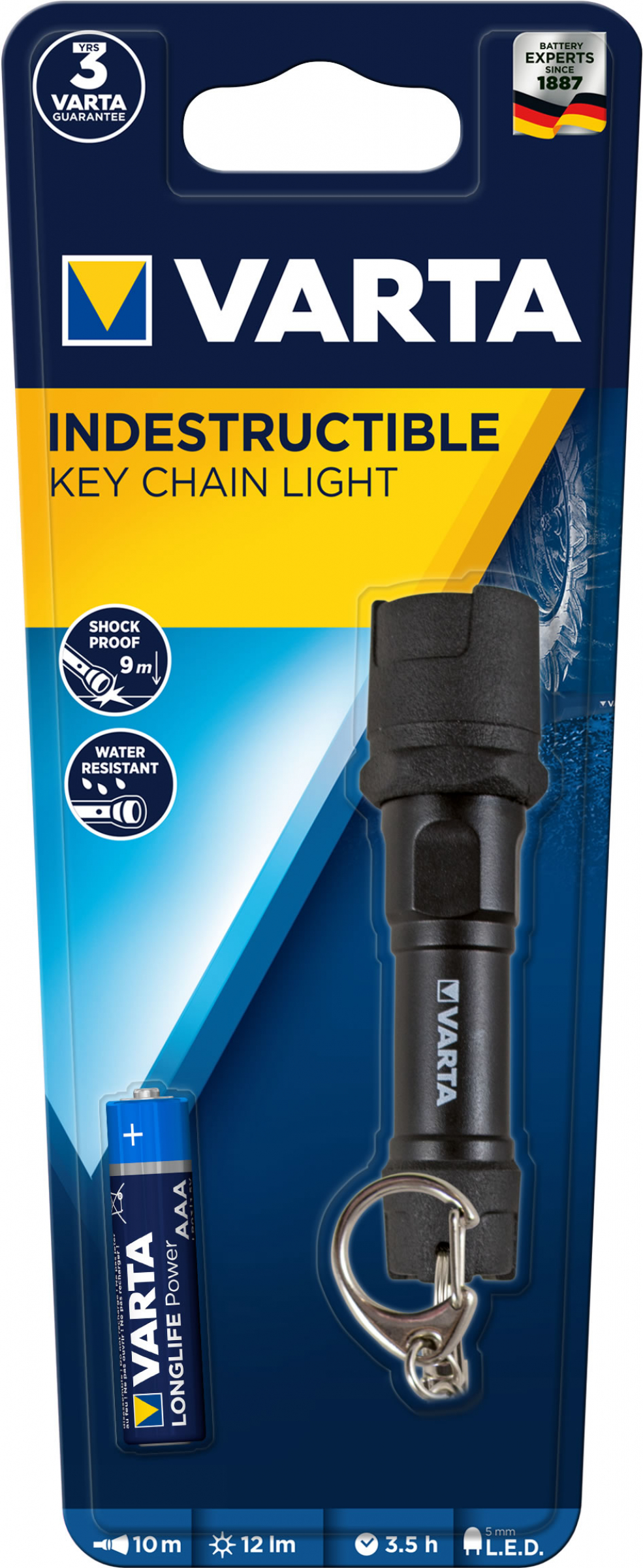 give trone sjækel VOLTRONIC SHOP - Varta Indestructible Key Chain Light inkl. 1AAA Alkaline