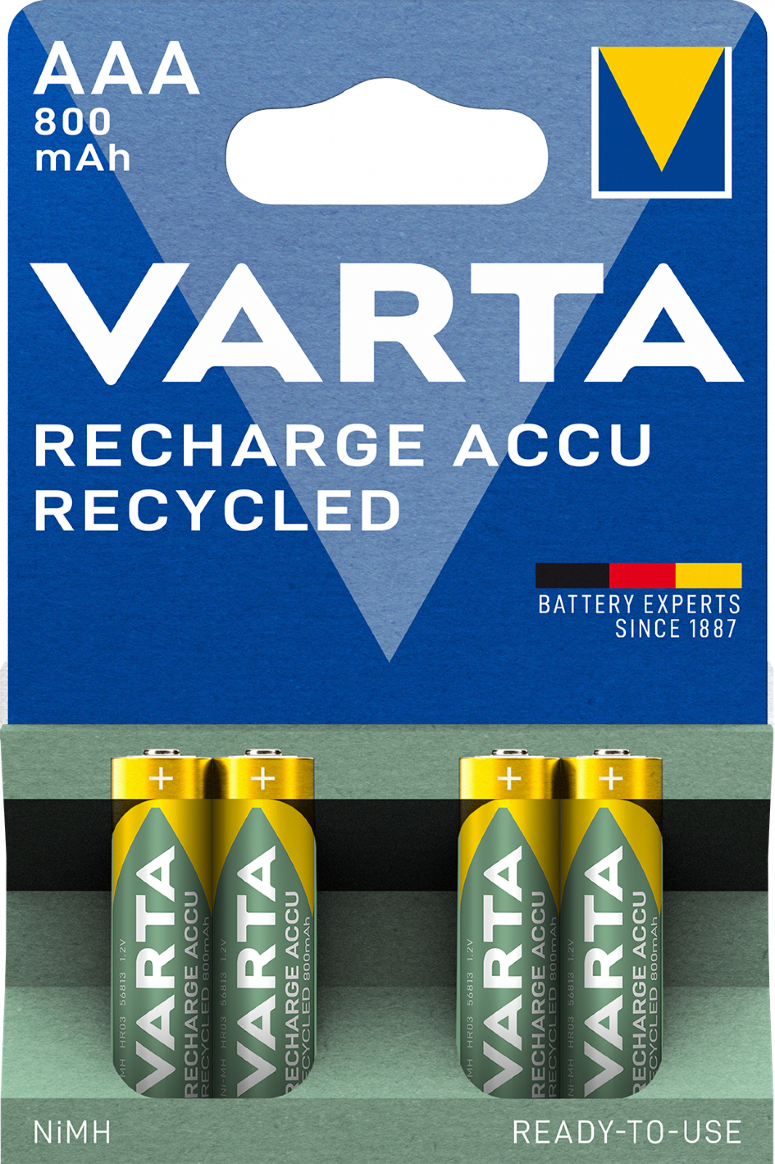 Varta Recycled Accu HR3-AAA-Micro 800mAH - 4er Blister