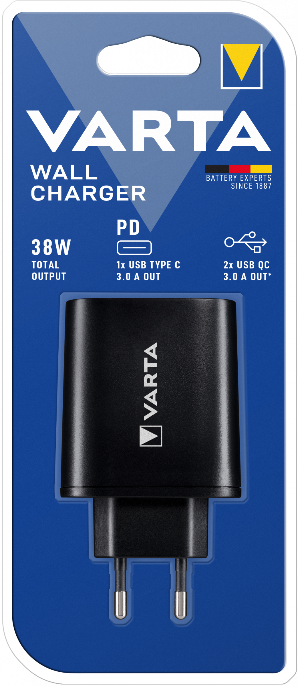 Varta Wall Charger - 2xUSB A & 1xUSB Type C