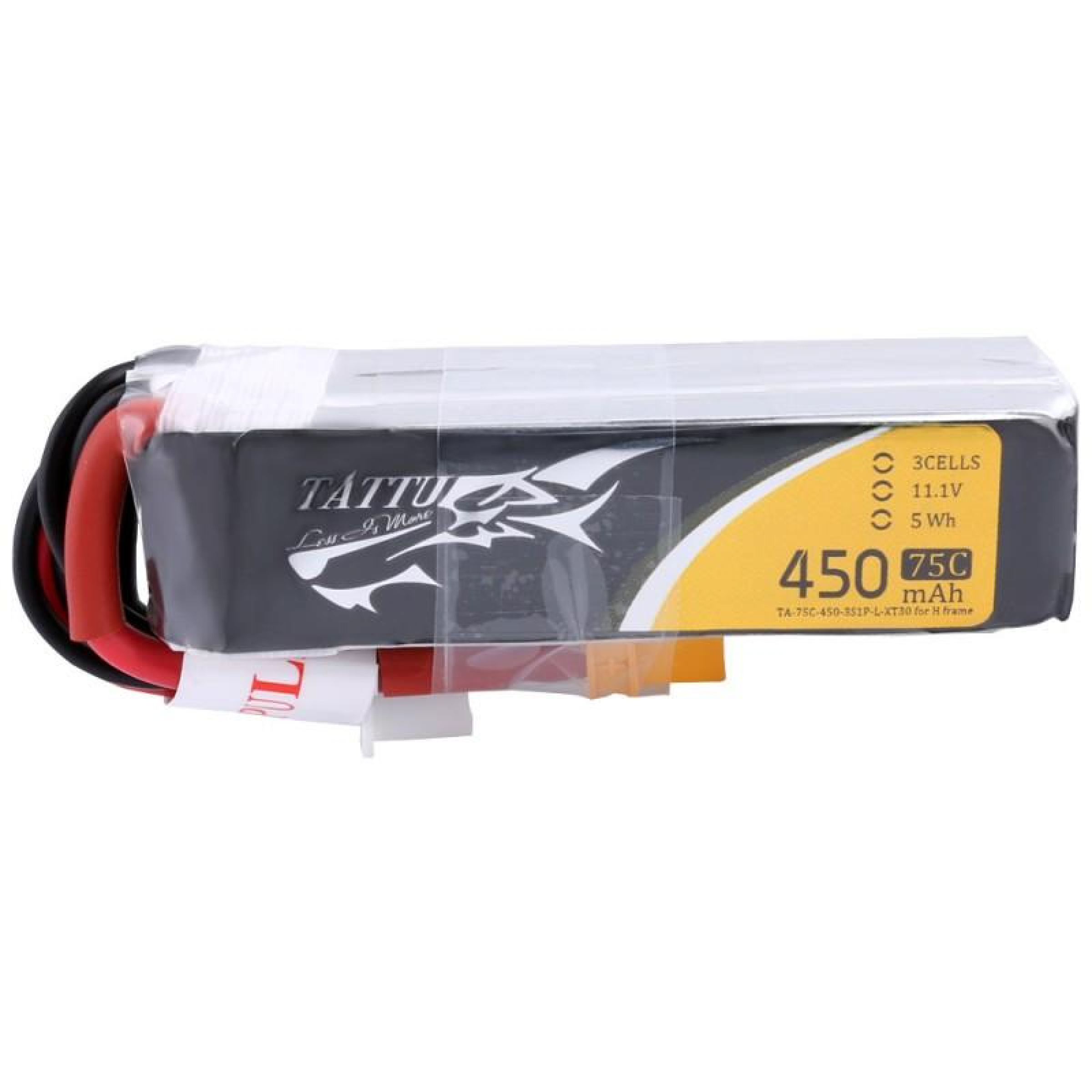 Tattu 450mAh 11.1V 75C 3S1P Lipo Akku Pack  - Long Size für H Frame