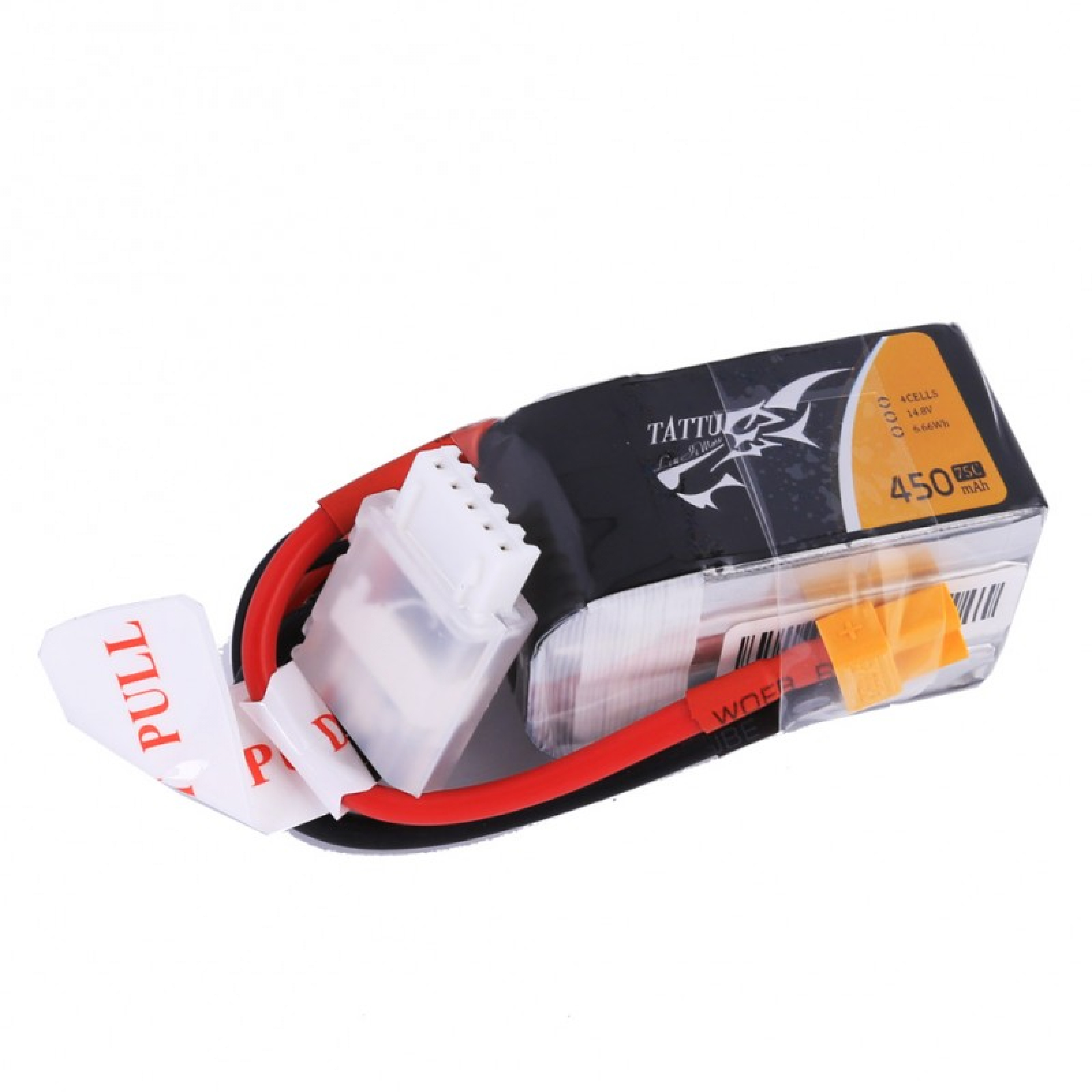 TATTU 450mAh 14.8V 75C 4S1P Lipo Akku mit XT30 Stecker
