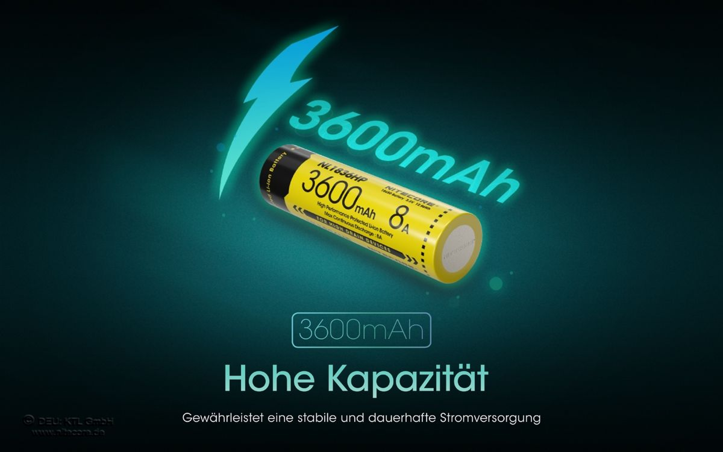 Nitecore 18650 Akku 3,6V 3600mAh NL1836HP