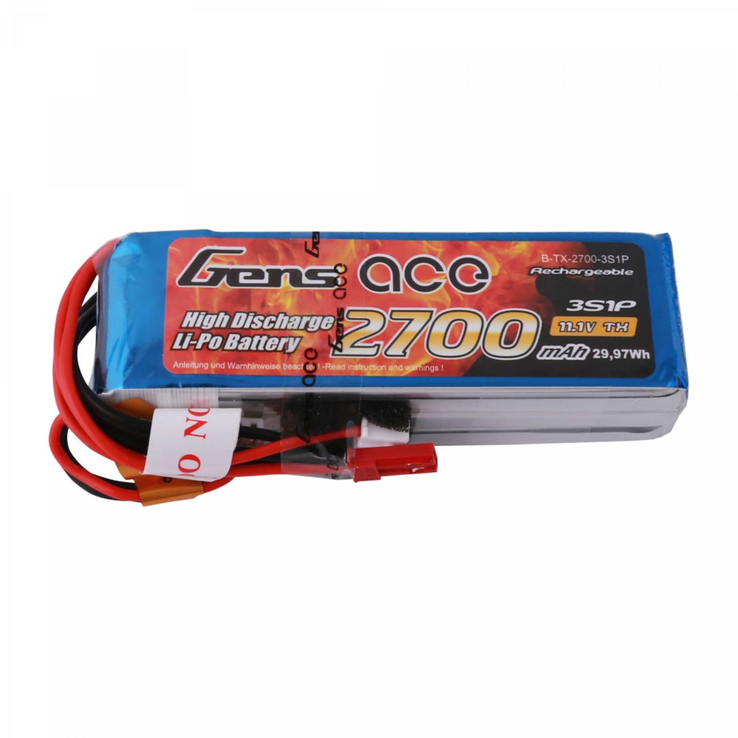 Gens Ace 2S Lipo Akku 450mAh 7.4V 30C Mit JST-SYP Stecker – Perfekt Für Blade 130X Und Indoor Foam Planes
