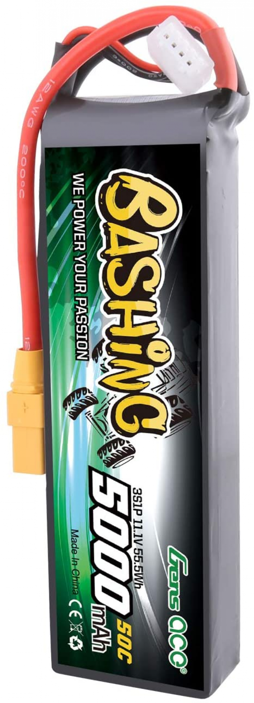 Grepow 5000mAh 11.1V 3S1P 50C Lipo Battery Pack with EC5 Plug-Bashing Series