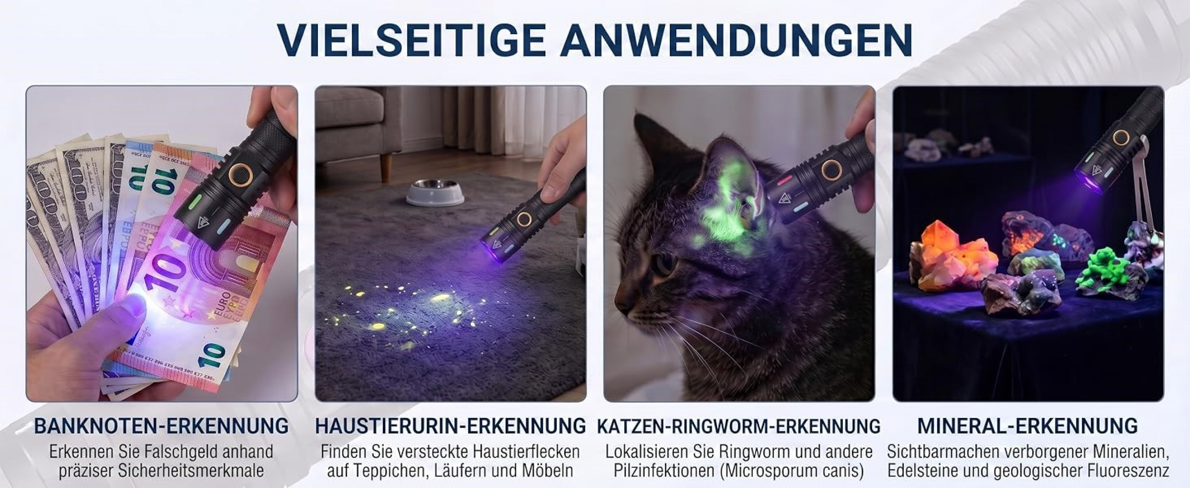 Infinio PRO ZOOM FOCUS 365nm Schwarzlicht UV-Taschenlampe