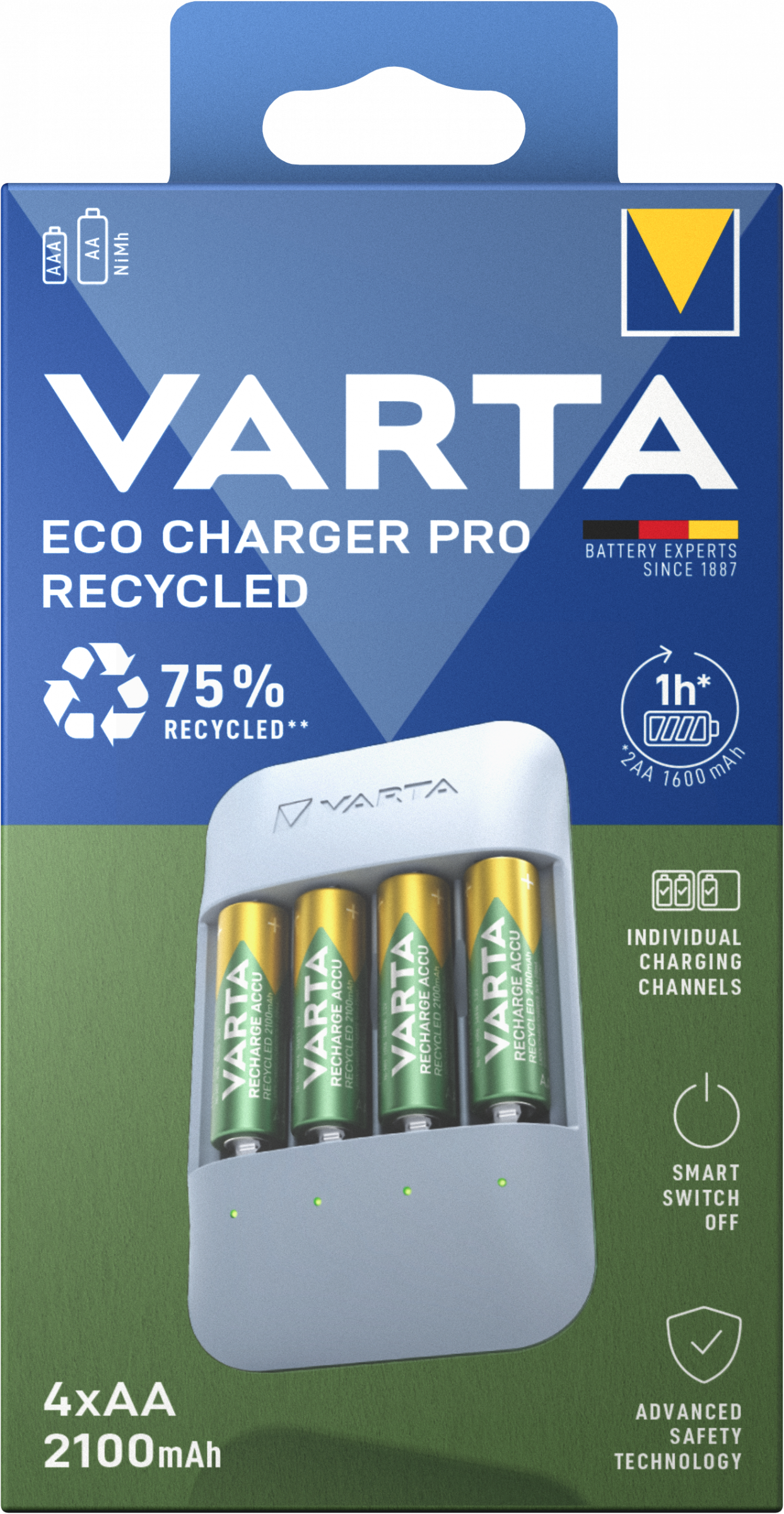 Varta Eco Charger Pro Recycled inkl. 4x AA 2100mAh