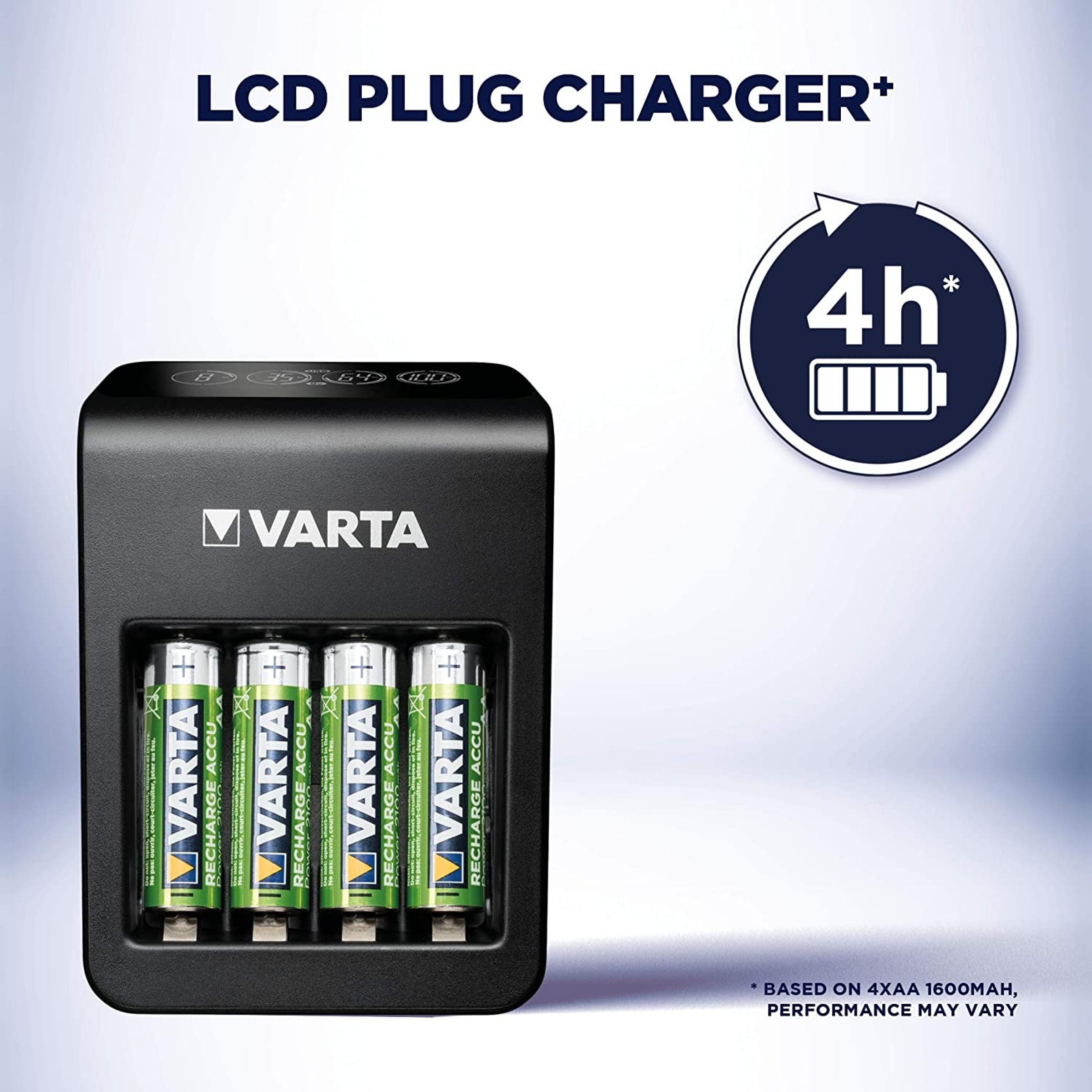 Varta LCD PLUG Charger+ inkl. 4x AA 2100 R2U mAh