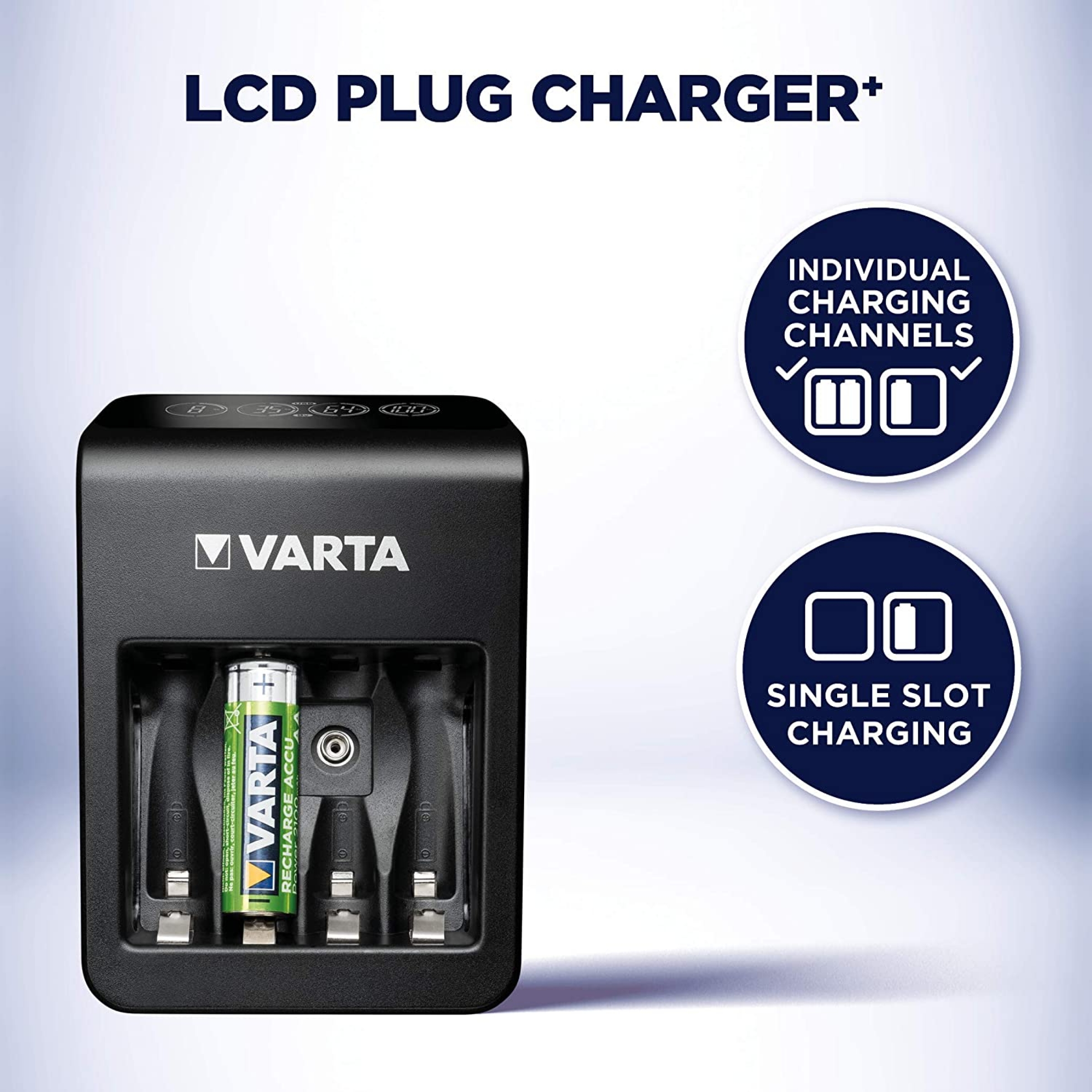 Varta LCD PLUG Charger+ inkl. 4x AA 2100 R2U mAh