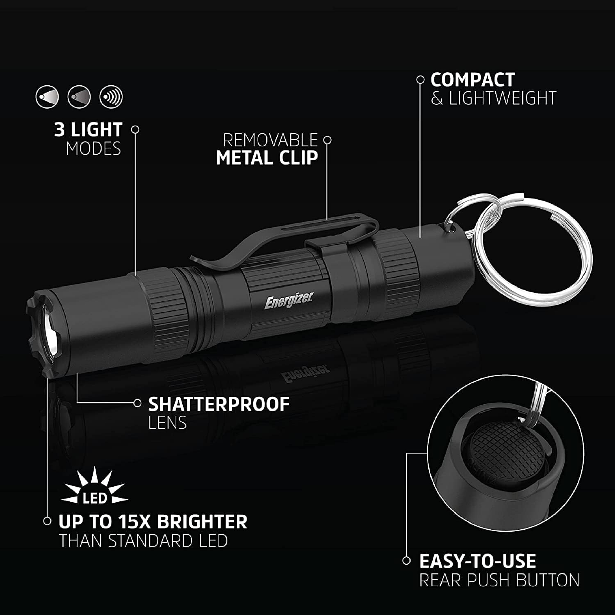 Energizer Schlüsselbundleuchte Tactical Keychain inkl. AAA Batterie - 100 Lumen