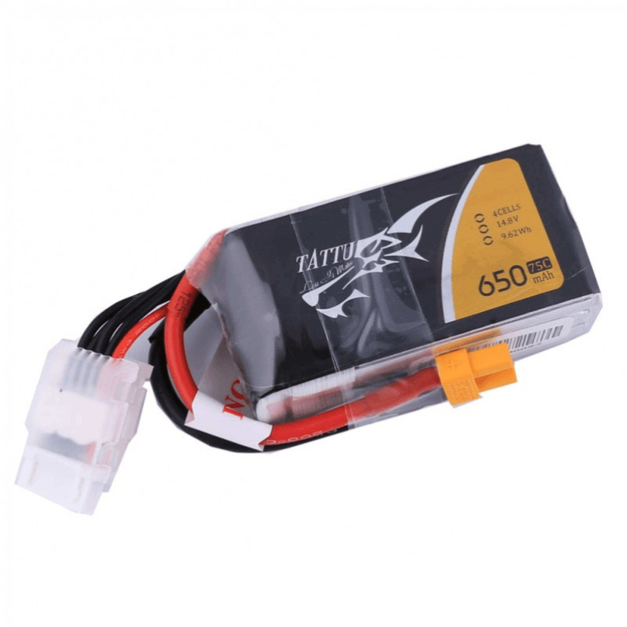 Tattu 650mAh 4S1P 75C 14.8V Lipo Battery Pack with XT30 plug