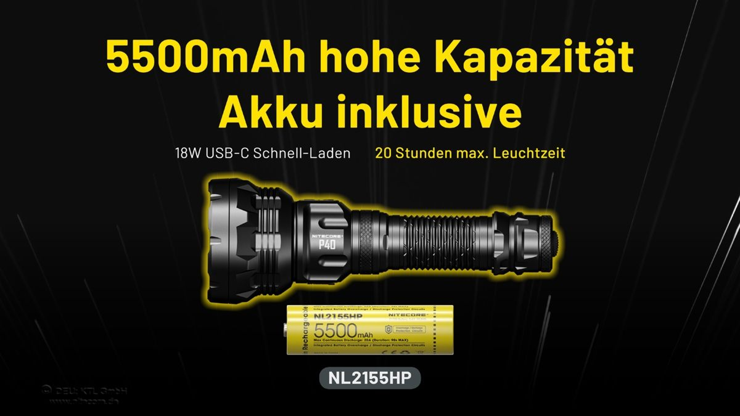 Nitecore Taschenlampe P40 LEP Laserlampe, 2000 Lumen, 2900 Meter