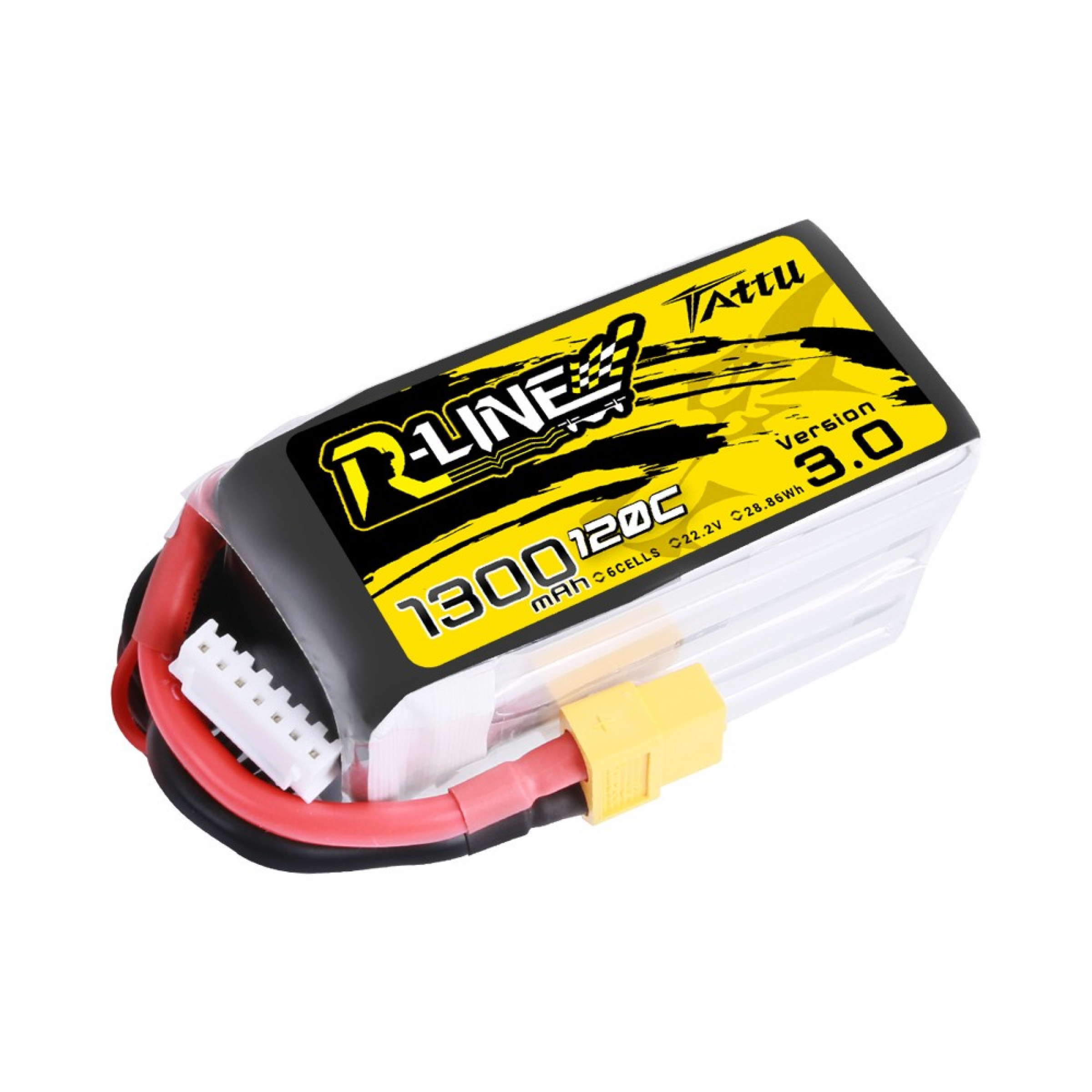 Tattu R-Line Version 3.0 1300 mAh 22,2 V 120C 6S1P Lipo-Akku mit XT60-Stecker