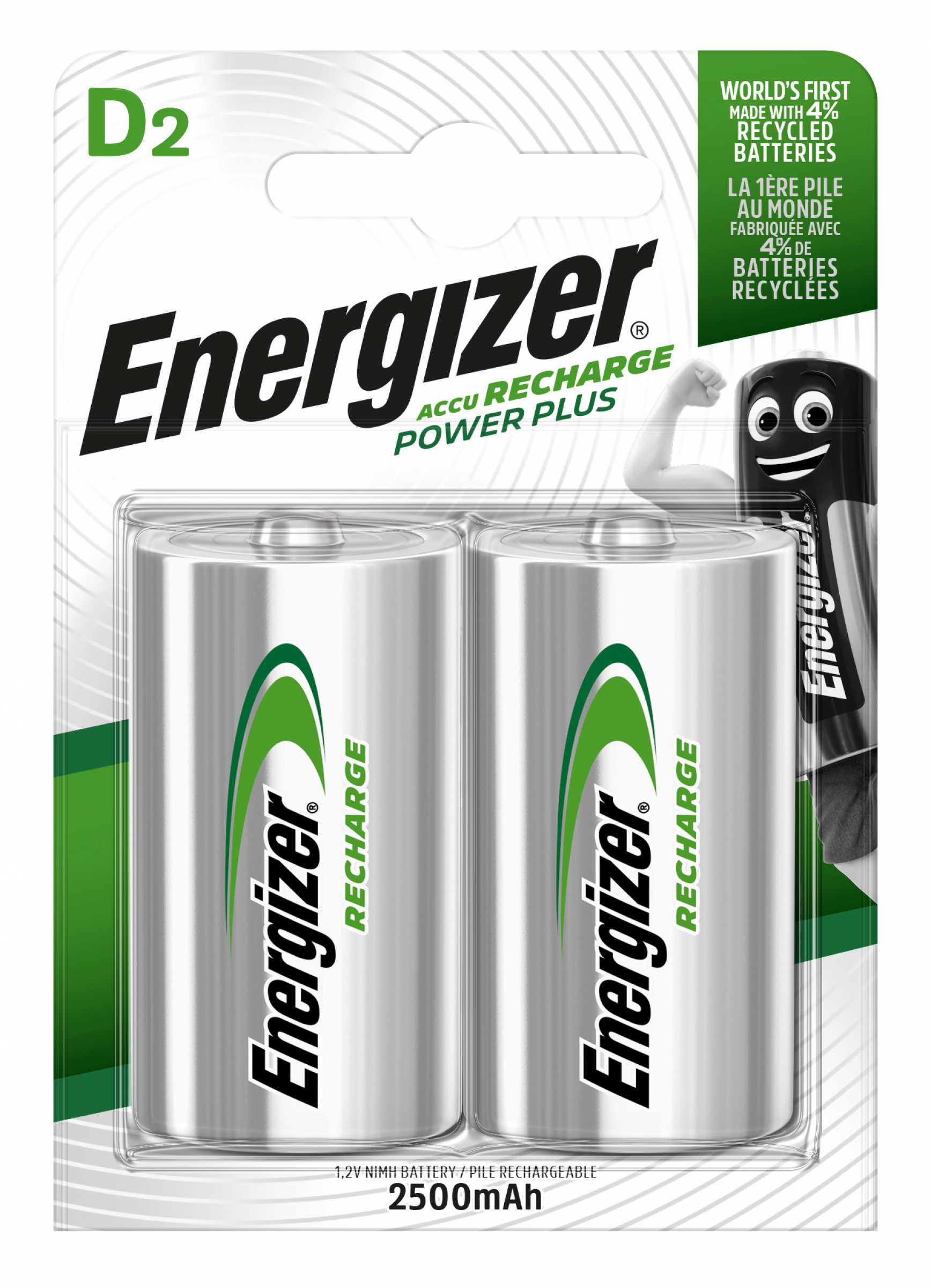 Energizer Akku Powerplus HR20 D Mono 2500 mAh Blister 2