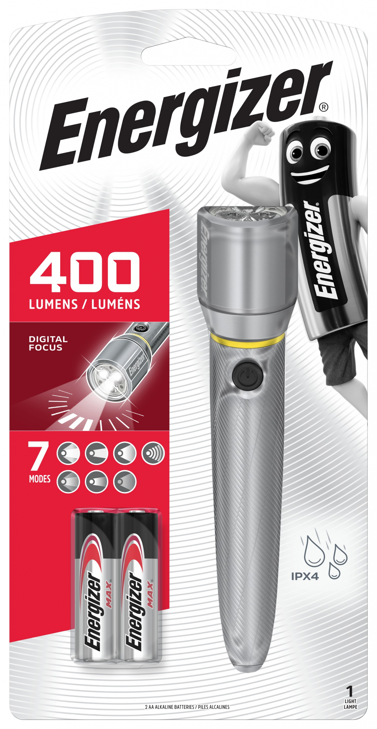 Energizer Taschenlampe Vision HD Metal LED 2AA inkl. Batterien 400 Lumen
