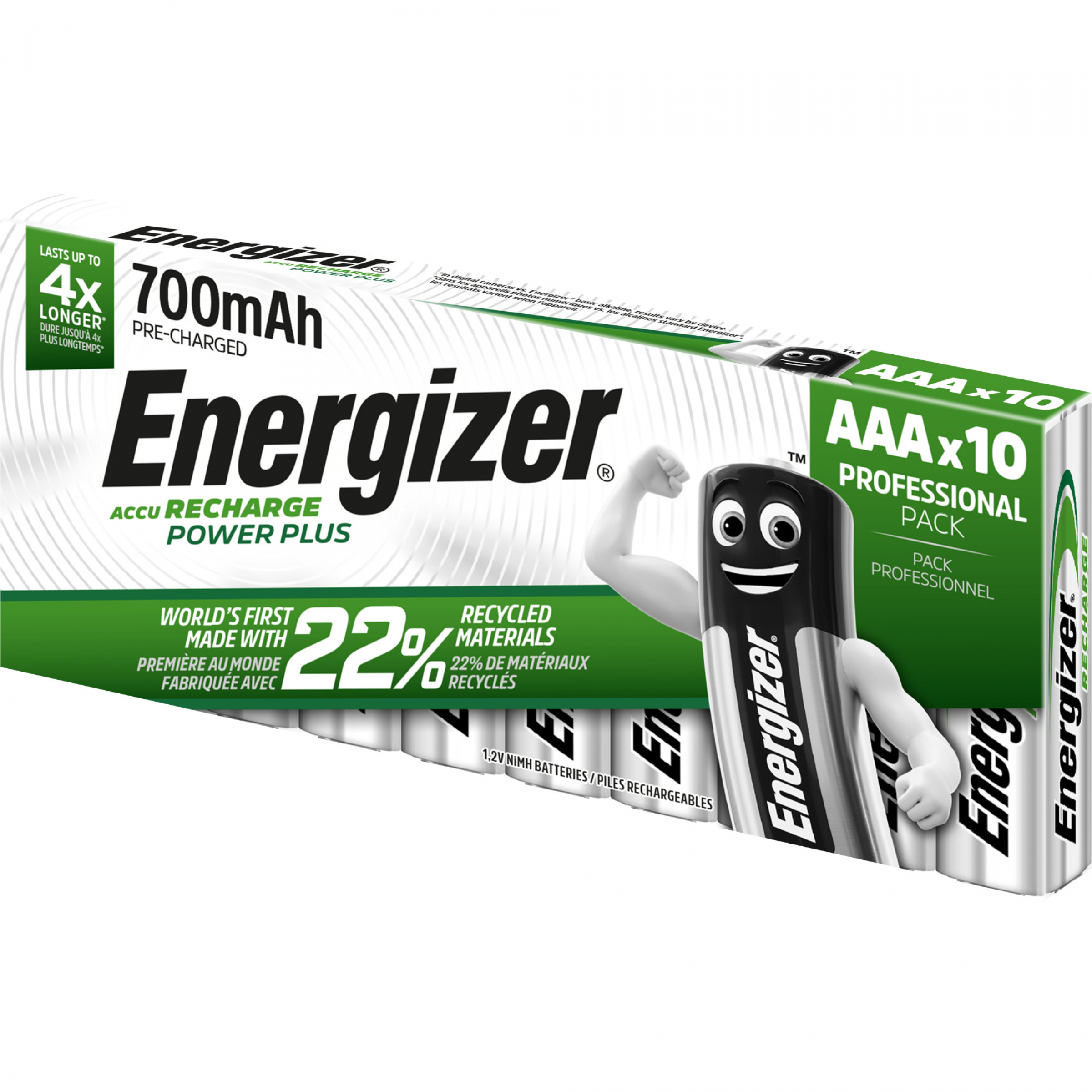 Energizer PowerPlus HR03-AAA-Micro 700 mAH Pre-Charged - 10er Pack