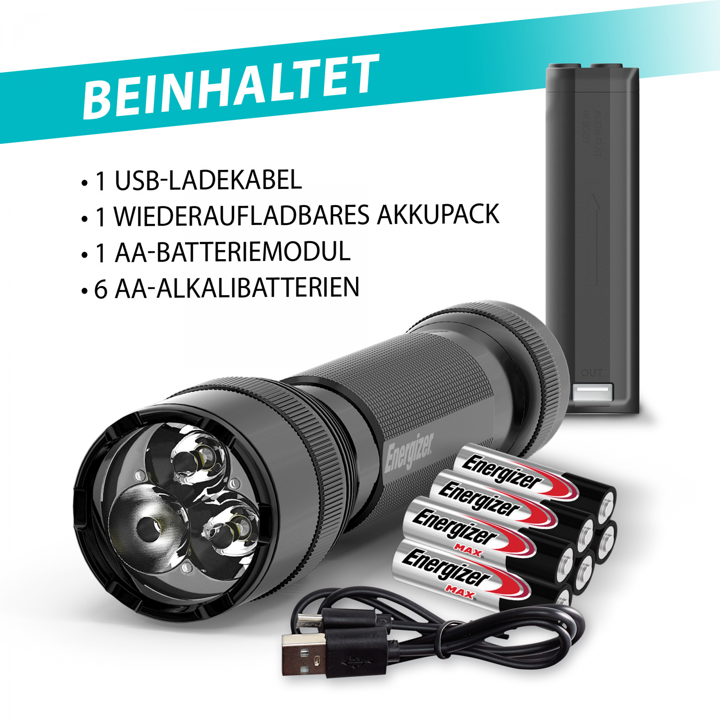 Energizer Hybrid Tactical Metal - 1200 Lumen inkl. Akku