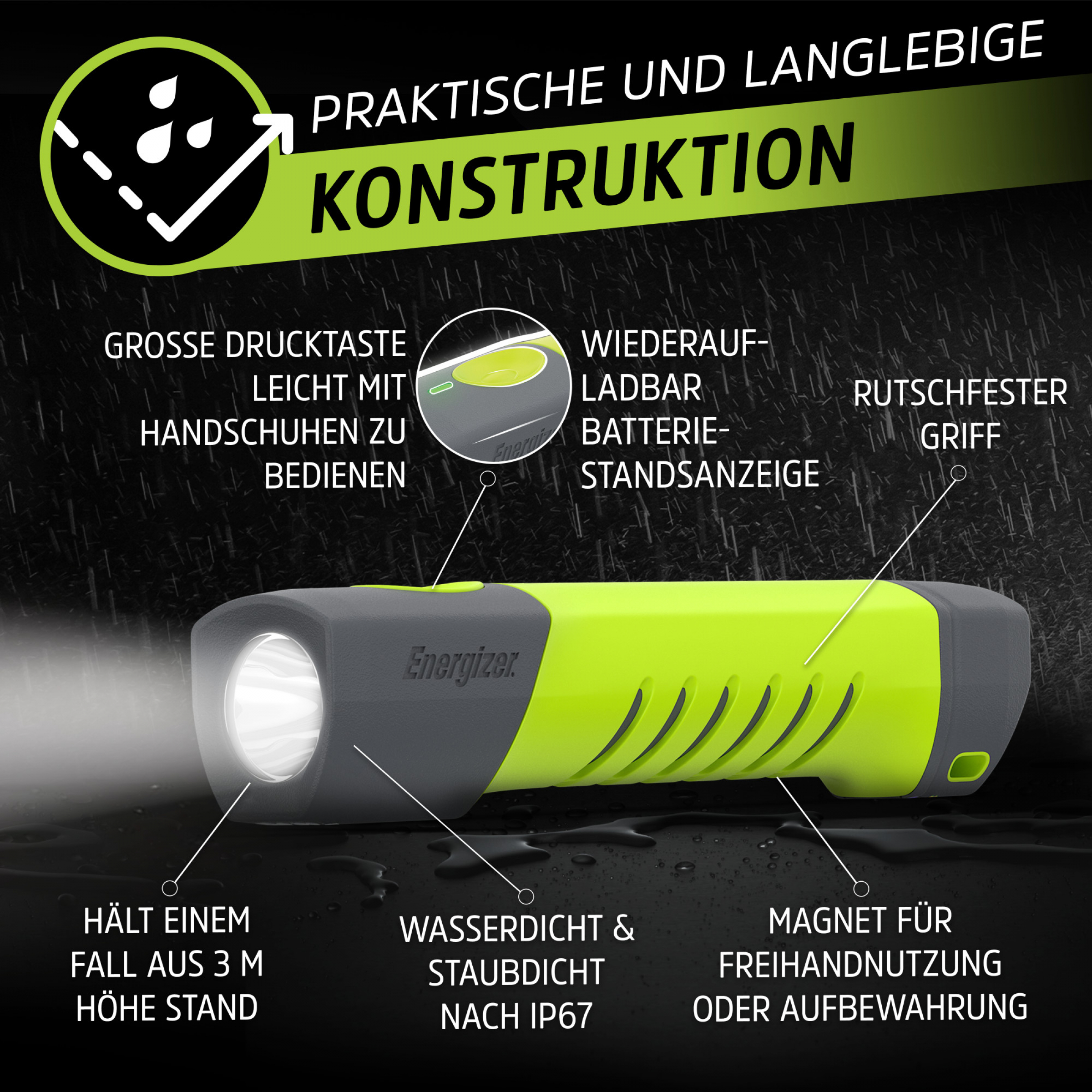 Energizer Pro Series Medium Handheld Hybrid-Taschenlampe