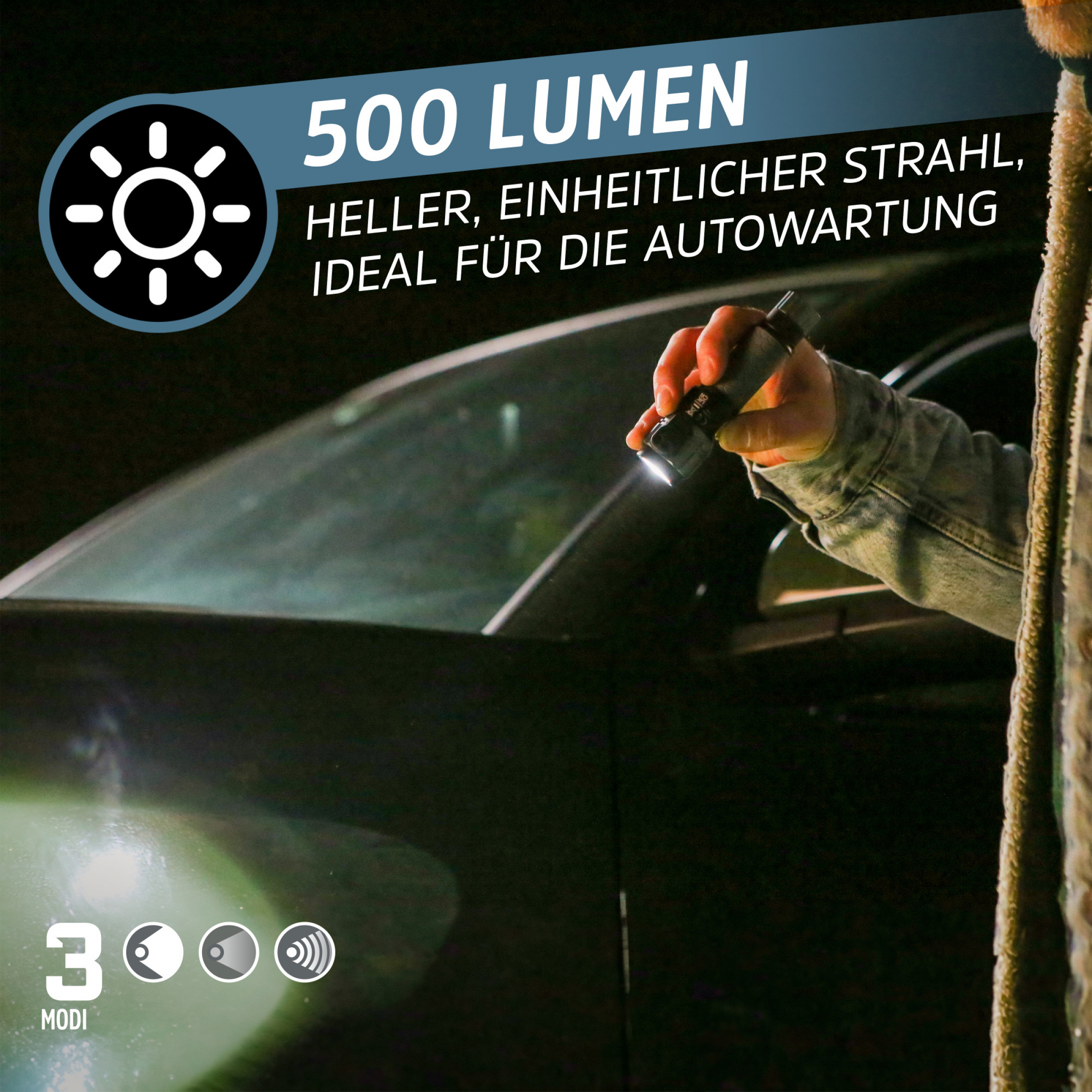 Energizer Automotive Taschenlampe EU AUTO METAL LT 500 Lumen, TR AMHHL8