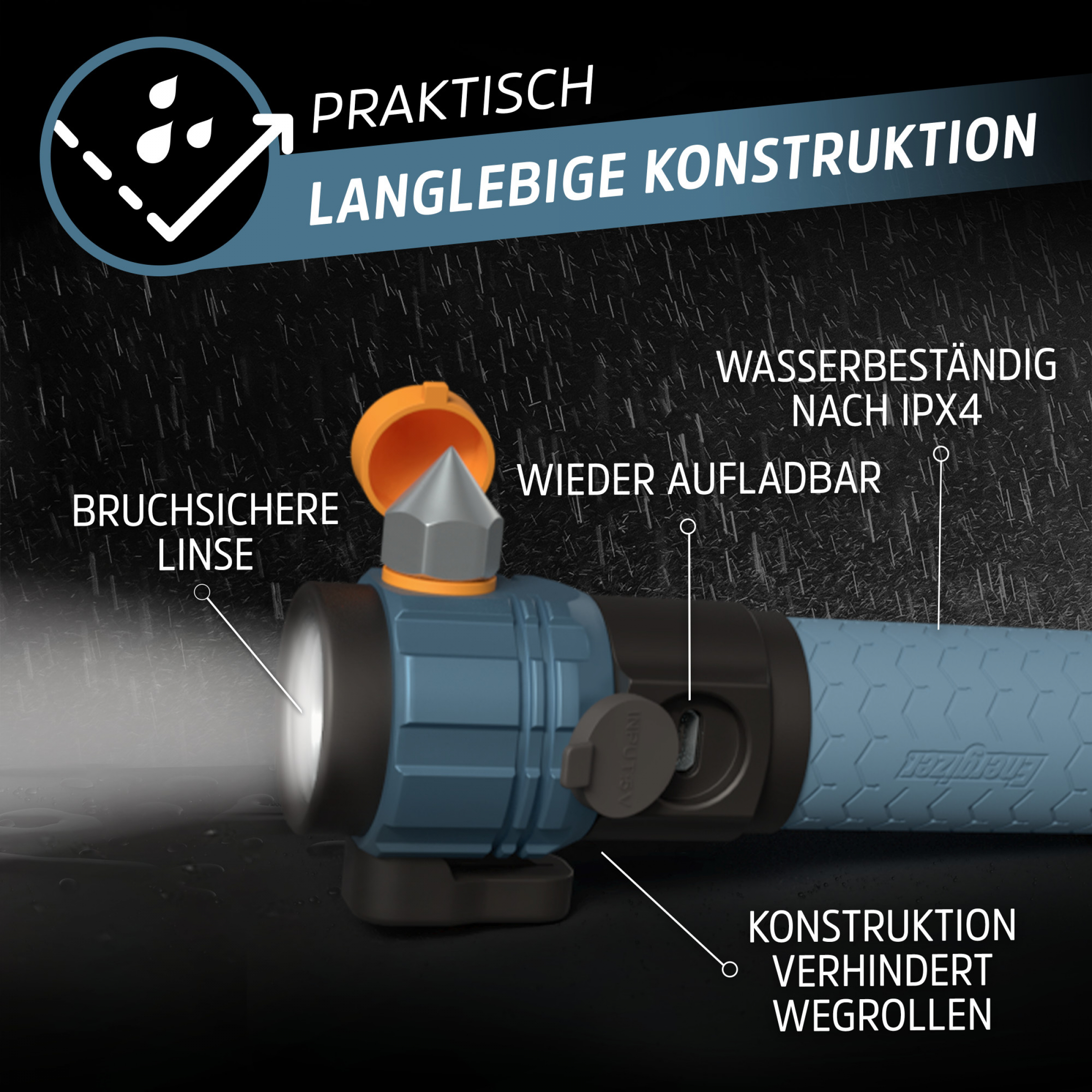 Energizer Automotive Taschenlampe EU AUTO METAL LT 500 Lumen, TR AMHHL8