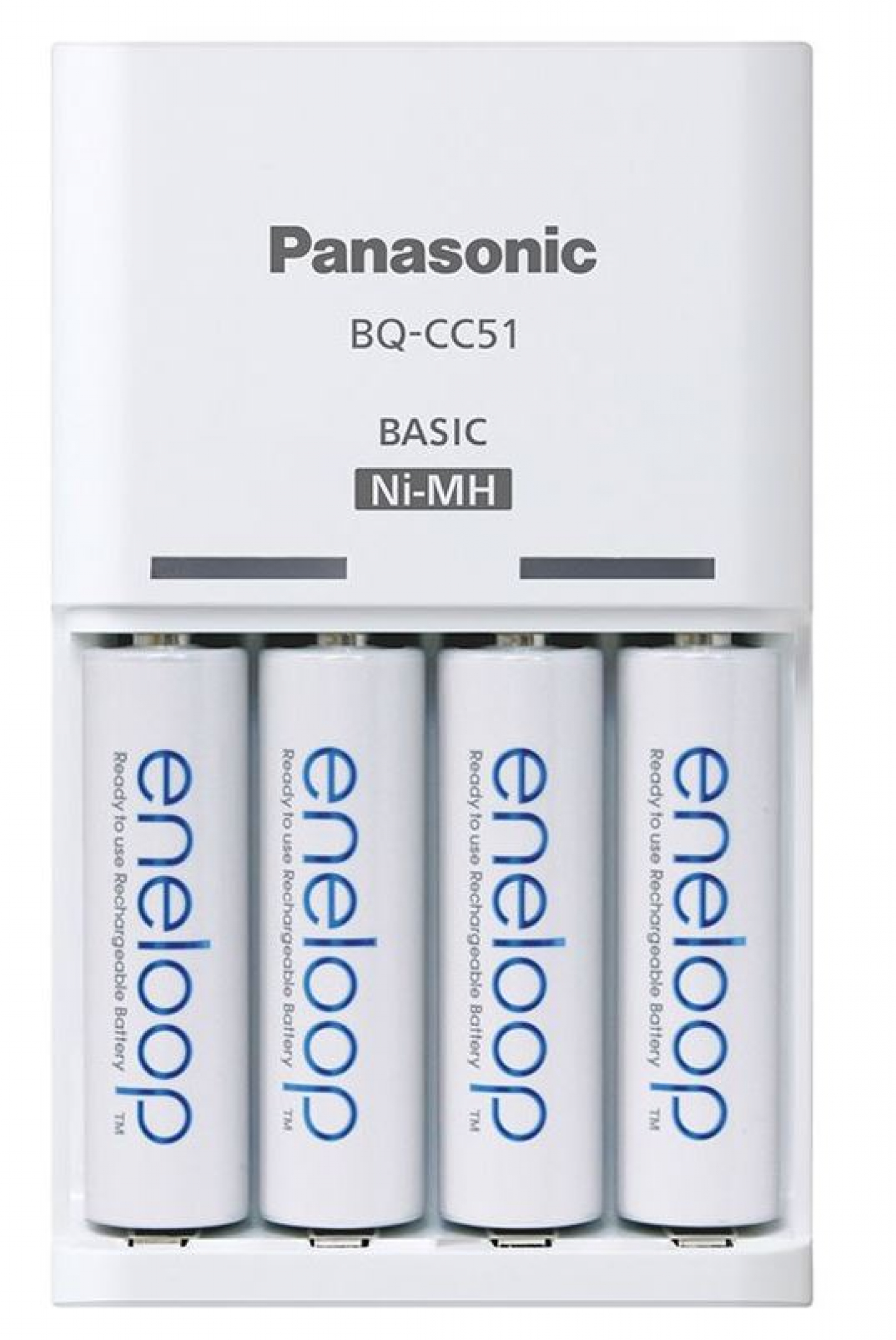 Panasonic eneloop Basic Charger Ladegerät BQ-CC51 inkl. 4 AA 2000 mAh R2U