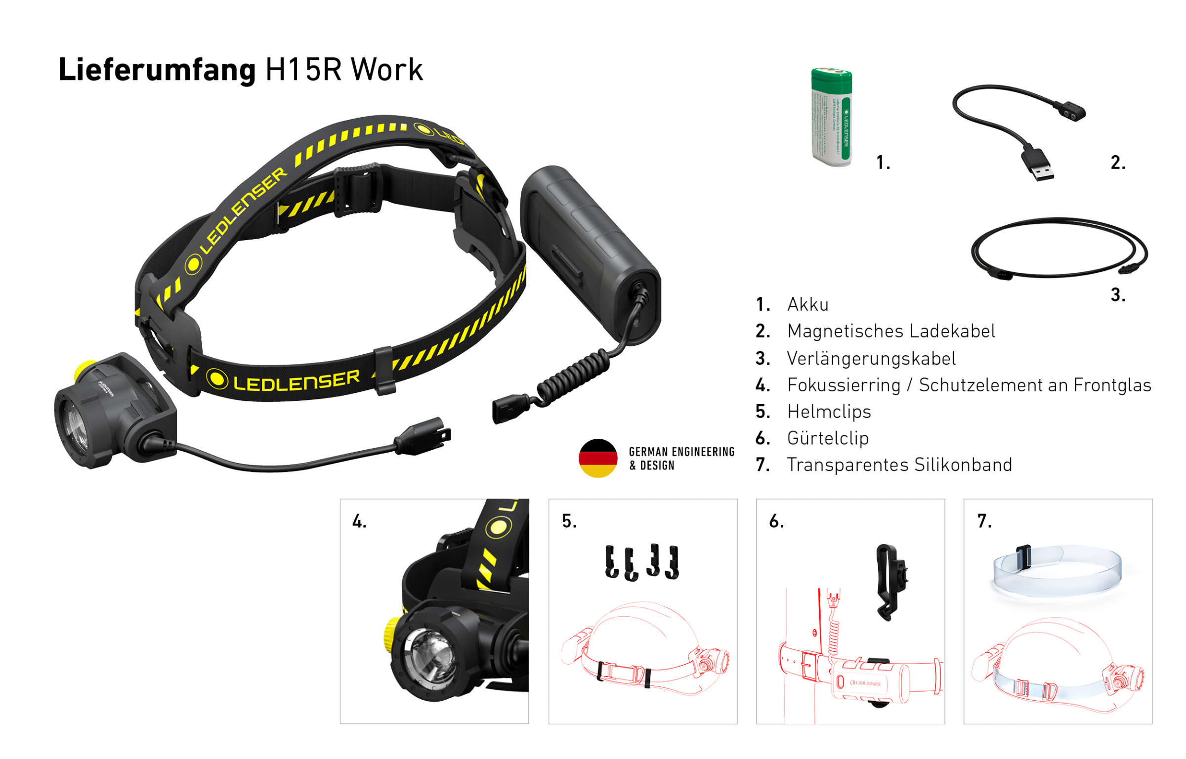 Led Lenser Kopfleuchte H15R Work inkl. Akku