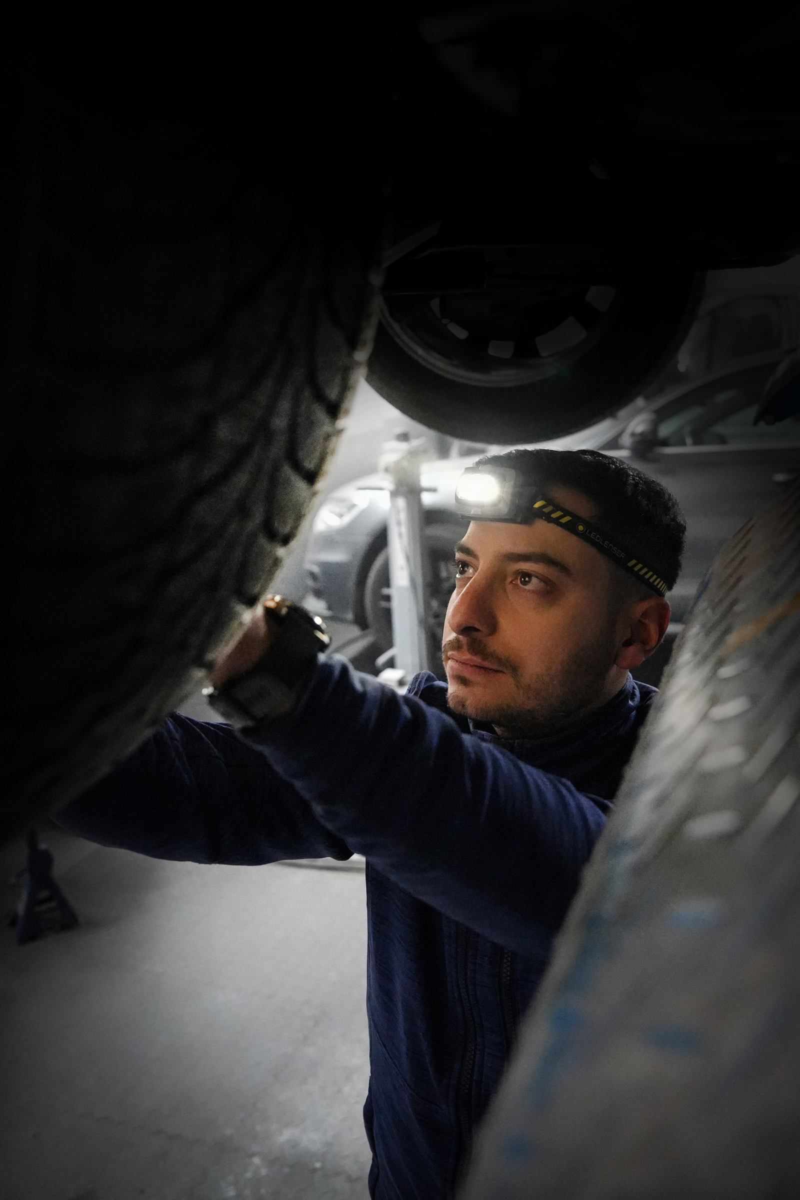 Led Lenser Kopfleuchte HF4R Work gelb inkl. Helmhalterung