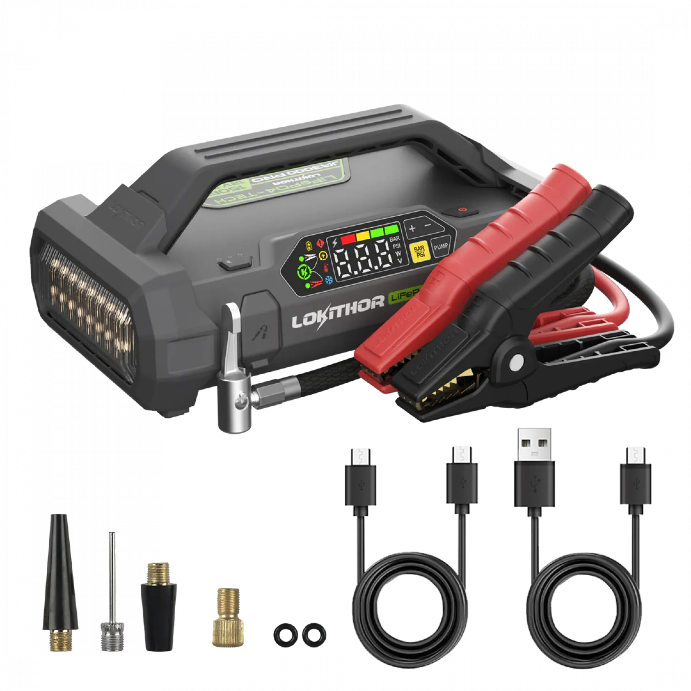 Lokithor JA3000 PRO Jump Starter 12V 3000A LiFePO4 with Compressor