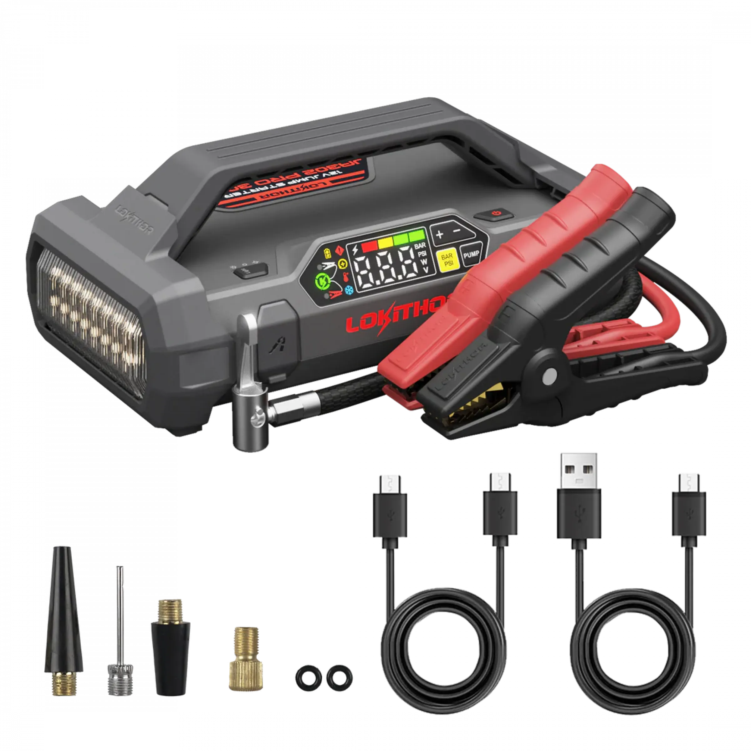 Lokithor JA302 Pro Jumpstarter 12V 3000A mit Kompressor