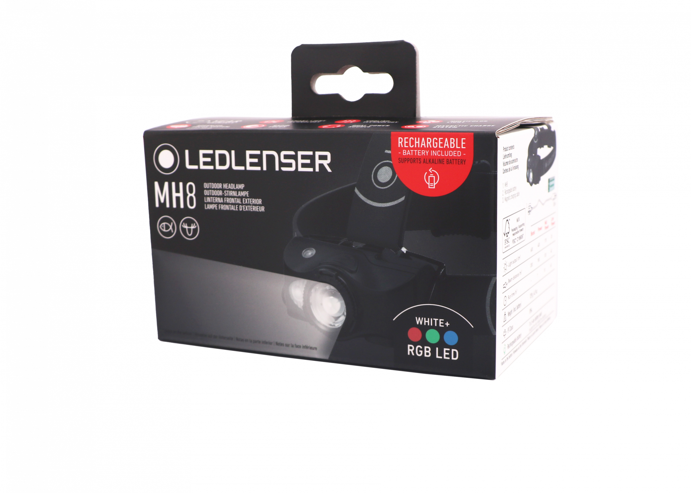 Led Lenser Stirnlampe MH8 schwarz RGB inkl. Li-Ion Akku - Box 1