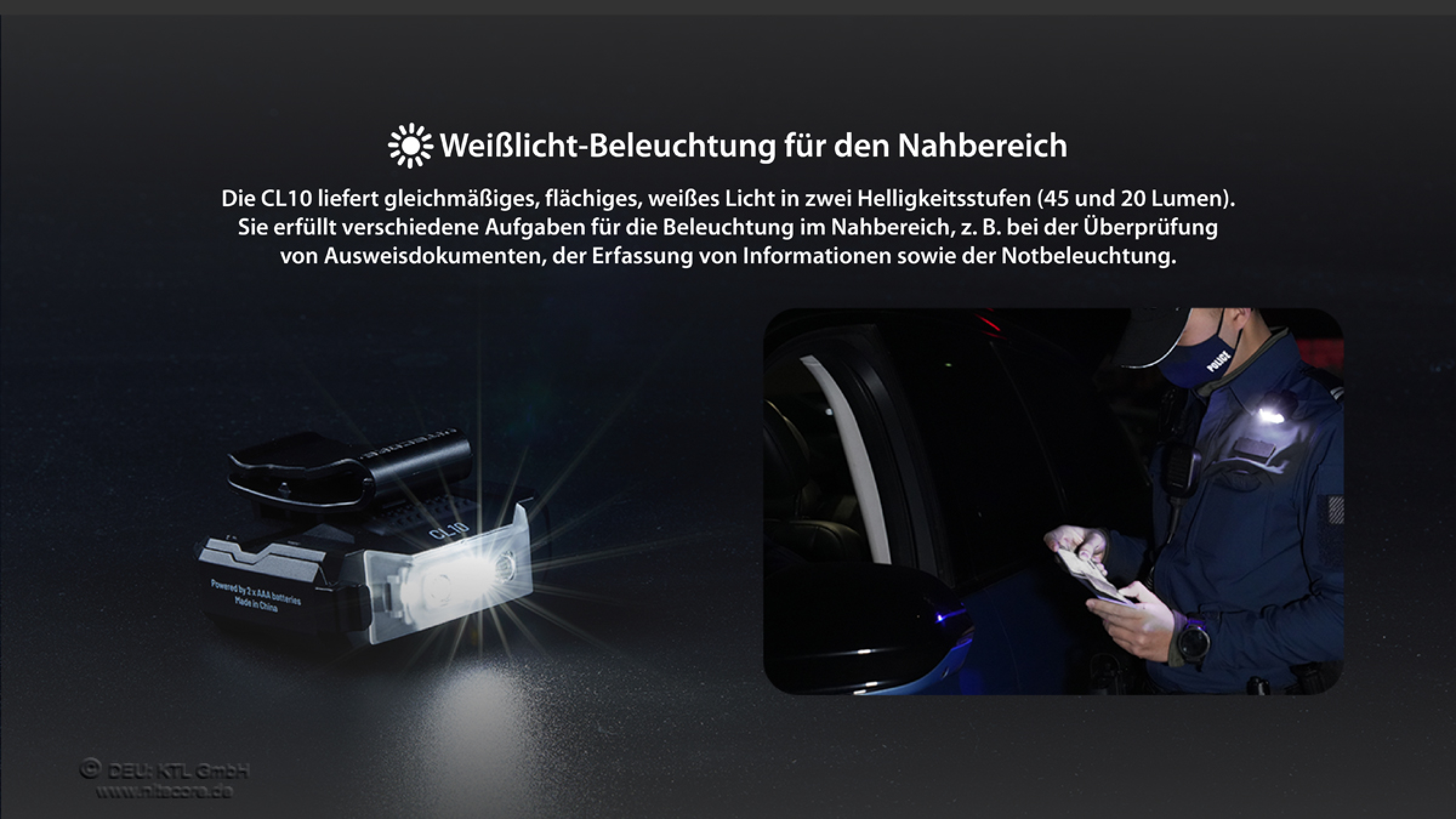 Nitecore Clipleuchte CL10 inkl. Batterien