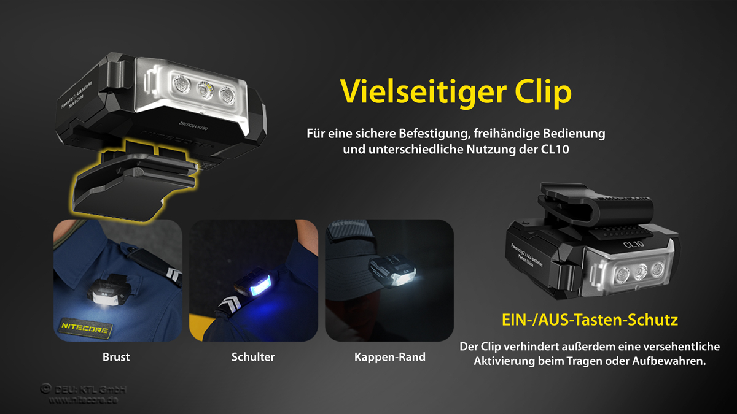 Nitecore Clipleuchte CL10 inkl. Batterien