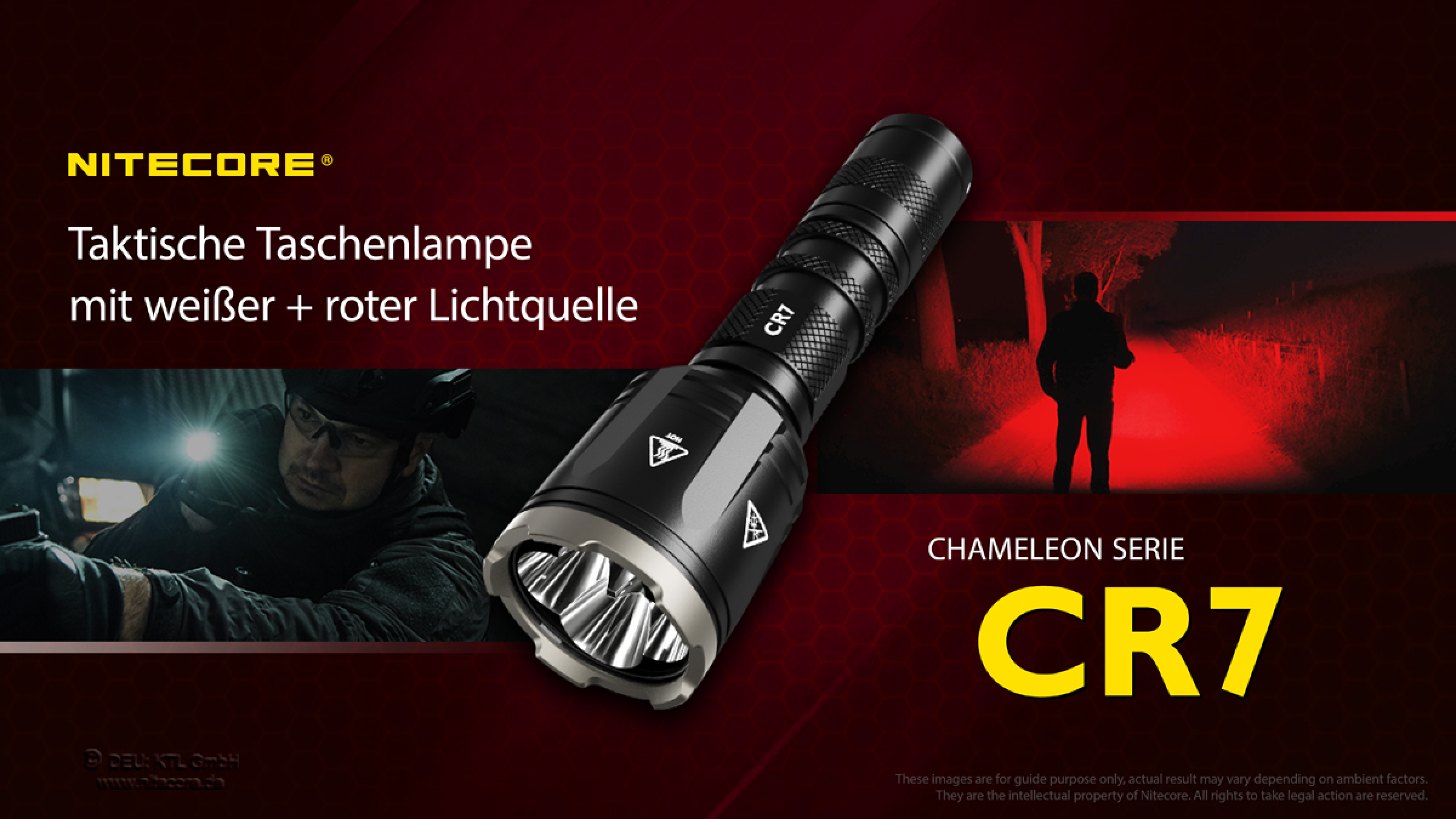 Nitecore Pro Taschenlampe Chameleon CR7 - Rotlicht