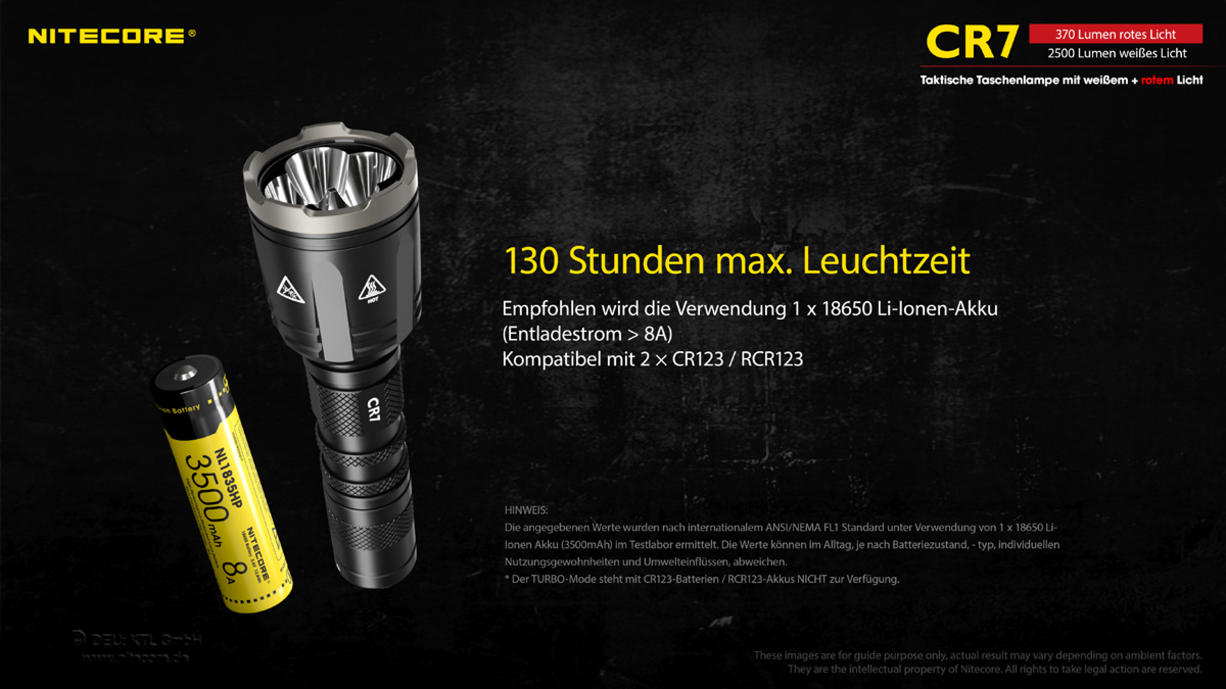 Nitecore Pro Taschenlampe Chameleon CR7 - Rotlicht