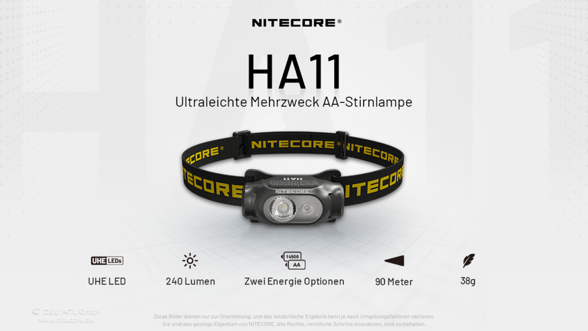 Nitecore Kopfleuchte HA11 V2 - 240 Lumen