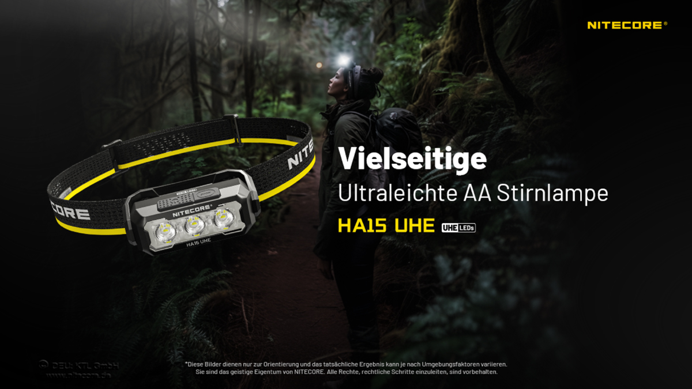 Nitecore Kopfleuchte HA15 UHE - 400 Lumen, NL1411R