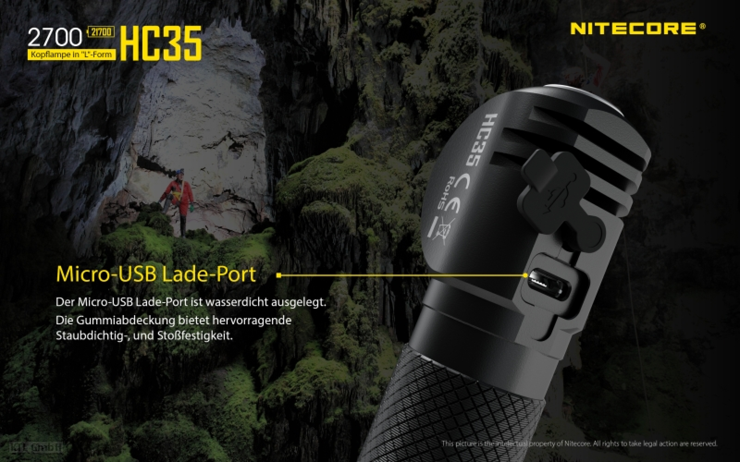 Nitecore Pro Kopfleuchte HC35 inkl. NL2740HP - 2700 Lumen