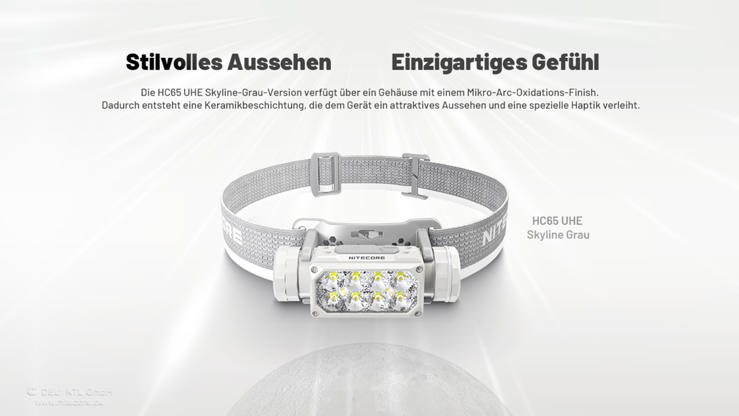 Nitecore Kopfleuchte HC65 UHE 2000 Lumen grau